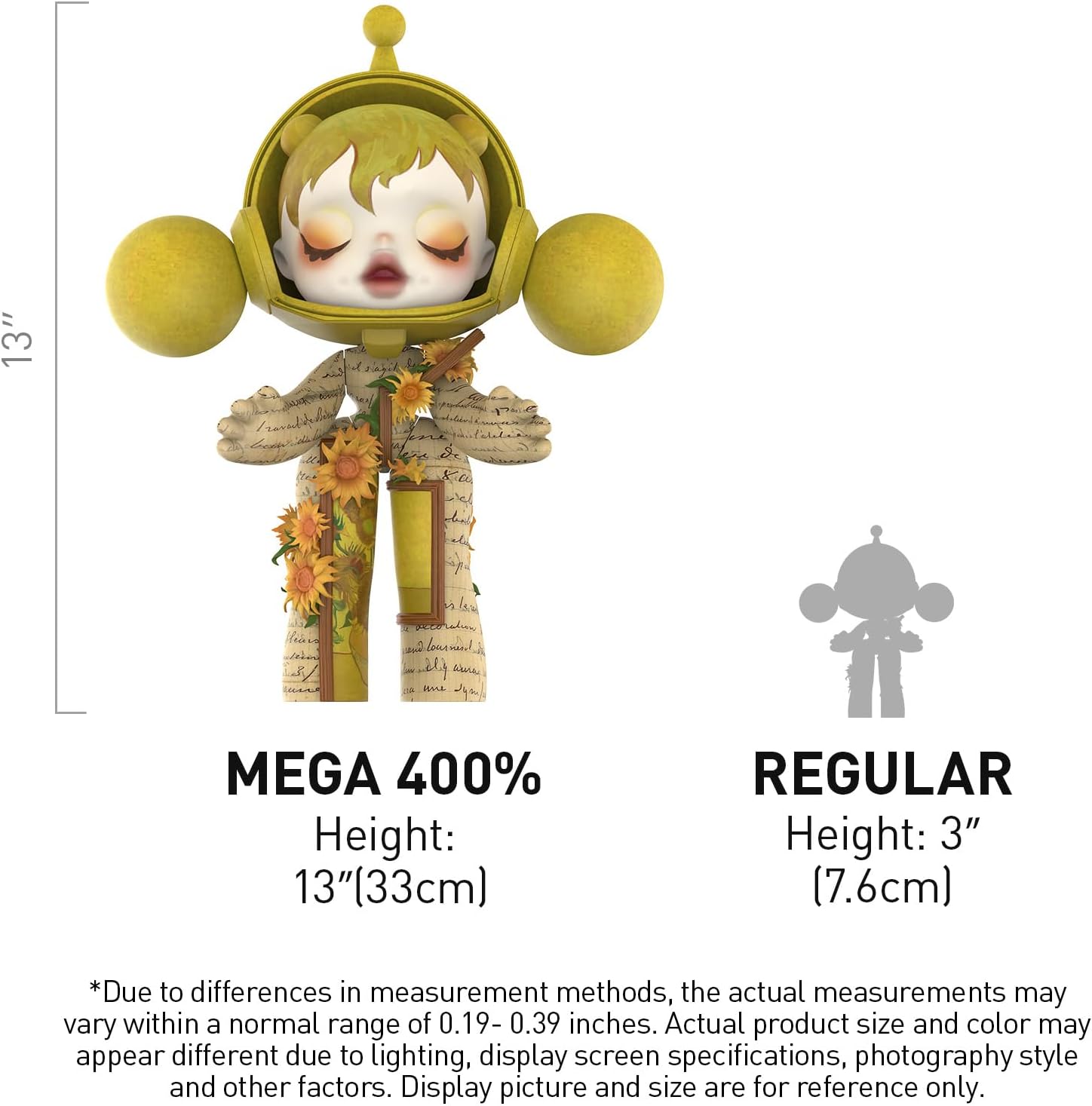 POP MART MEGA α SKULLPANDA 400% Van Gogh Museum Sunflowers, Toys for Mordern Home Décor, Collectible Art Toy