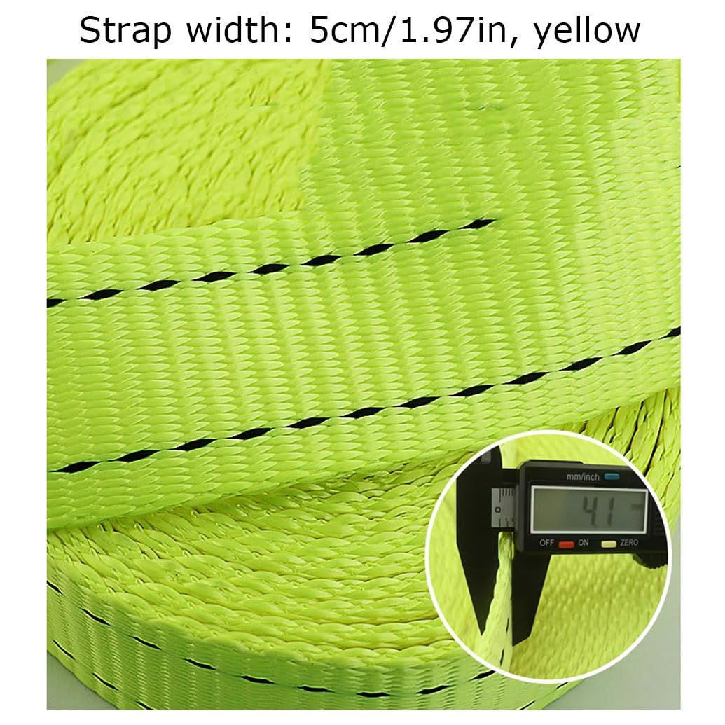 Spessate Cinghie A Cricchetto, In Poliestere Resistente, Con Gancio A J, Fissaggio Del Carico Per Biciclette, Camion, Rimorchi, Tetto Auto, Ecc(L 5m/196.9in)