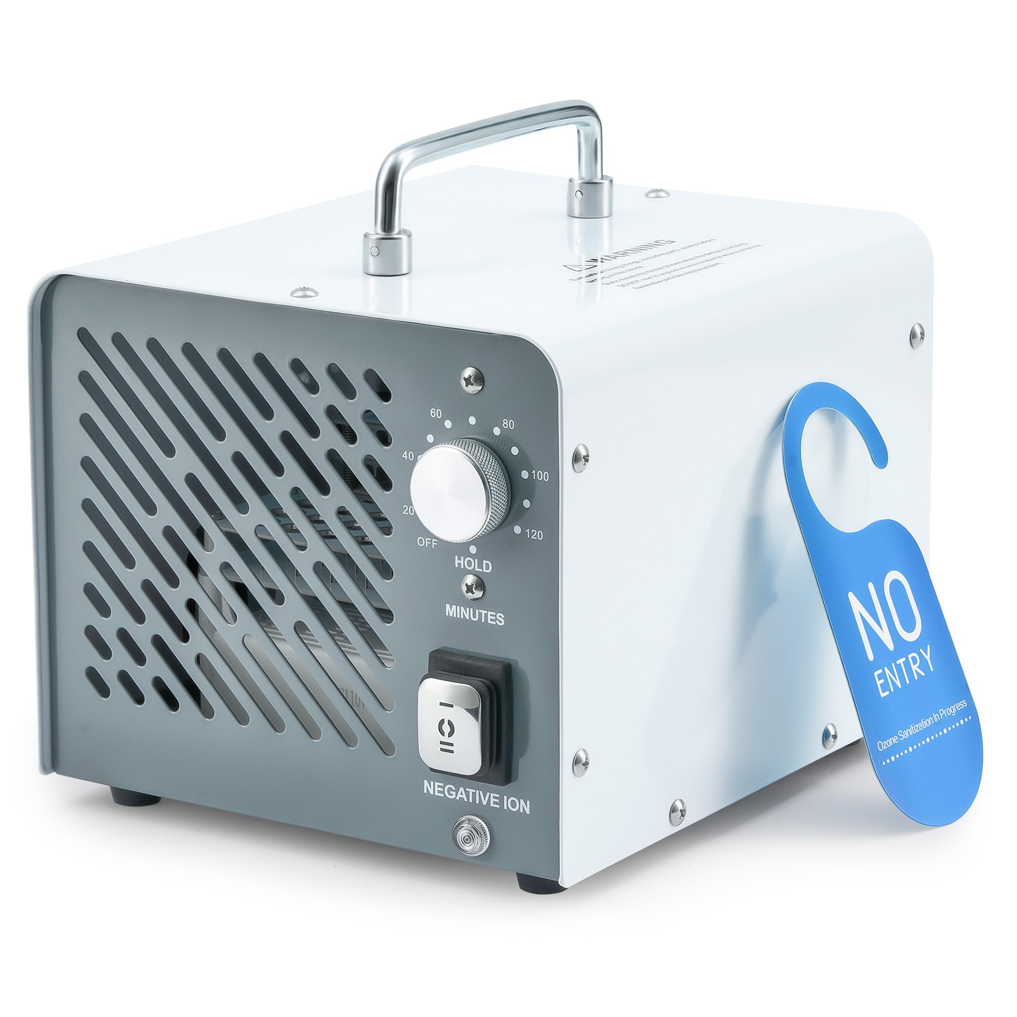 CREWORKS Ozone Negative Ion Generator, 60000 mg/h 2-in-1 Odor Eliminator Air Purifier for Car Home Smoke Pet Odor Removal, Commercial Ozone Machine Ionizer with Timer for 3200 sq ft Room
