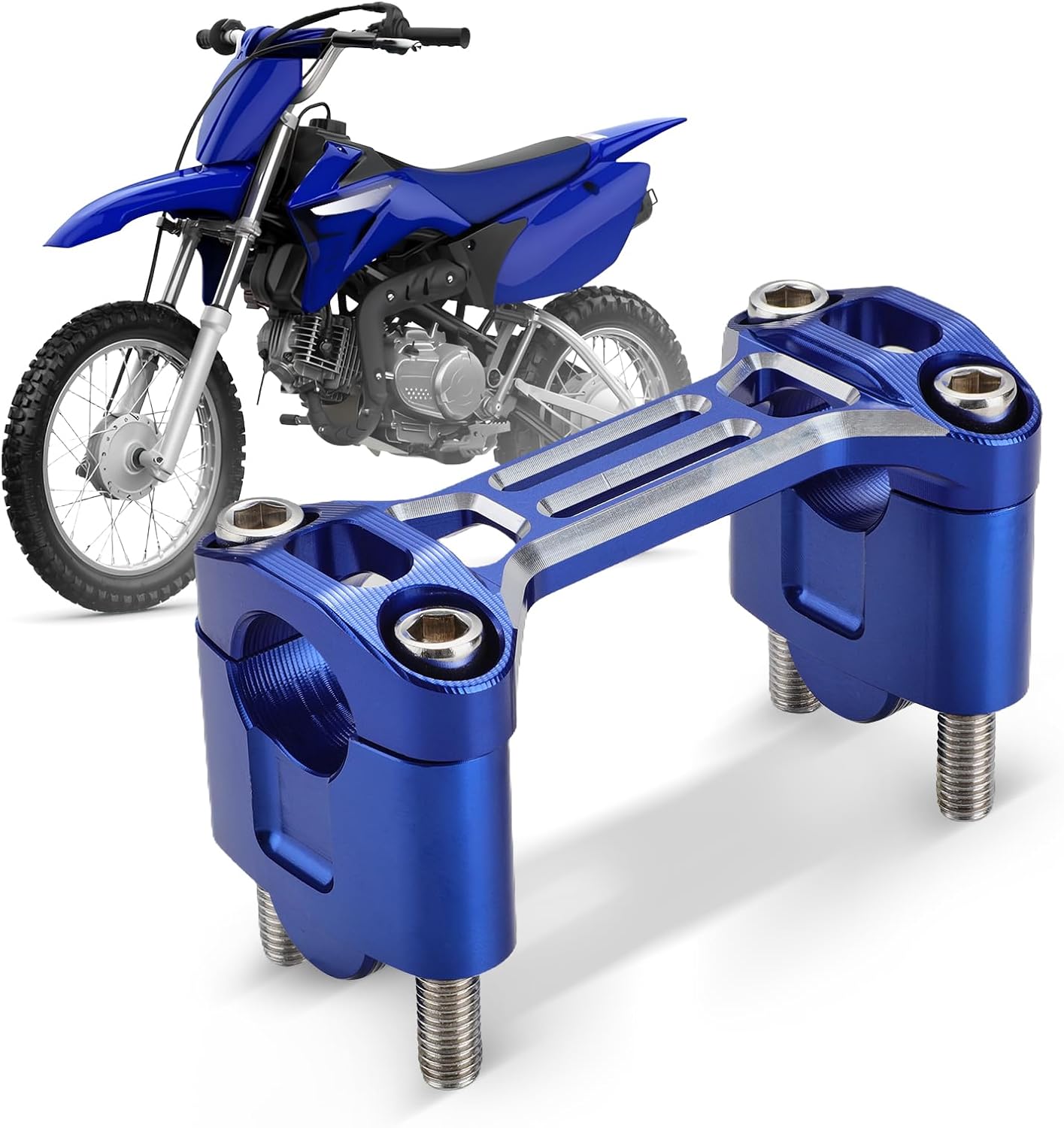 Dirt Pit Bike Handlebar Riser 7/8" 22MM Handle Bar Mount Clamp for TTR 110 TTR110 TTR110E 2022-2025 2008 2009 2011 Blue Motorcycle Motocross Off-Road