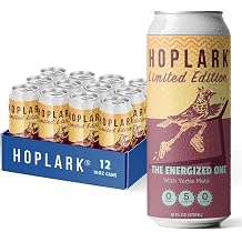 Hoplark HopTea - THE ENERGIZED ONE w/Yerba Mate, 16fl oz Tall Cans Pack of 12 Unsweetened Antioxidants Polyphenols Low Calorie Contains Caffeine