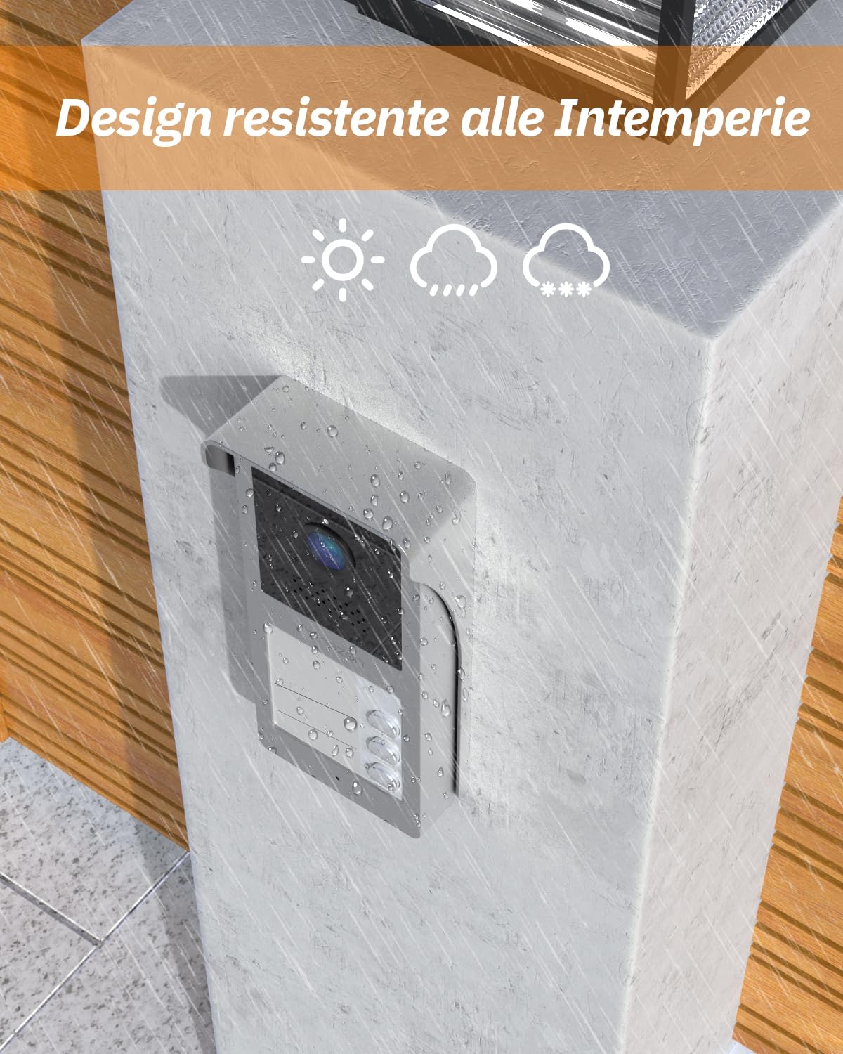 TMEZON Videocitofono 2 Fili Trifamiliare Citofoni con 3 Monitor TFT a Colori 7 pollici e Campanello esterno con telecamera Visione Notturna,Audio Bidirezionale,T30 per 3 Famiglie/Appartamenti