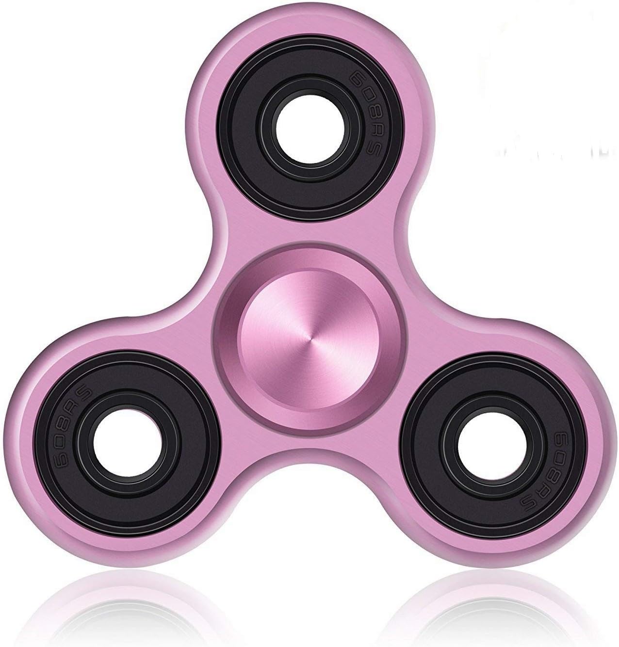 Fidget Spinner | Hand Spinner Stress and Anxiety Relief Toy | ADHD, Autism, ADD | Promotes Calming Clarity and Focus | Quiet, Spinning Aluminum Alloy Gadget | Pocket Size (Pink Petunia)