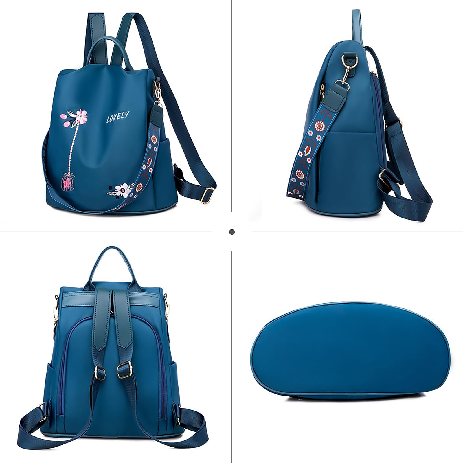 Sac à Dos Anti-vol Femme, Sac à Main Loisir, Sac de Voyage Elegant, Sacs Portés Dos Imperméable, Sac à Bandoulière pour École, Shopping, Travail, Voyages, Collège