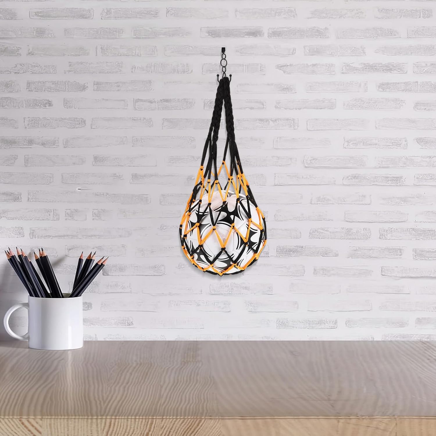Ciieeo Basketball Storage Net Bag and Soccer Ball Carry Bag Set 4pcs with Spike Holder for Football and Volleyball Sports Equipment