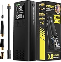 BBD Portable Car Tire Inflator: 160 PSI Air Compressor, 0.8 Min Full Inflation, Digital Pump with LED Light & Type-C for Cars, Bikes, Balls