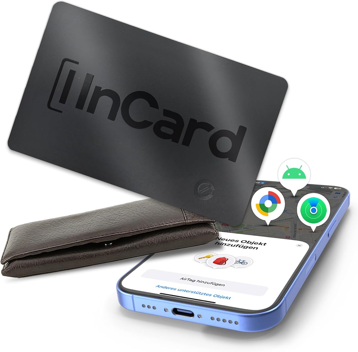Ultra-Thin Air Tag 0.07in Wallet Tracker (Both iOS and Android) IP68 Bluetooth GPS Tracker for Bags Passport Works with Find My (Apple MFi Certified) & Google Find My Device - 5 Year Battery Life