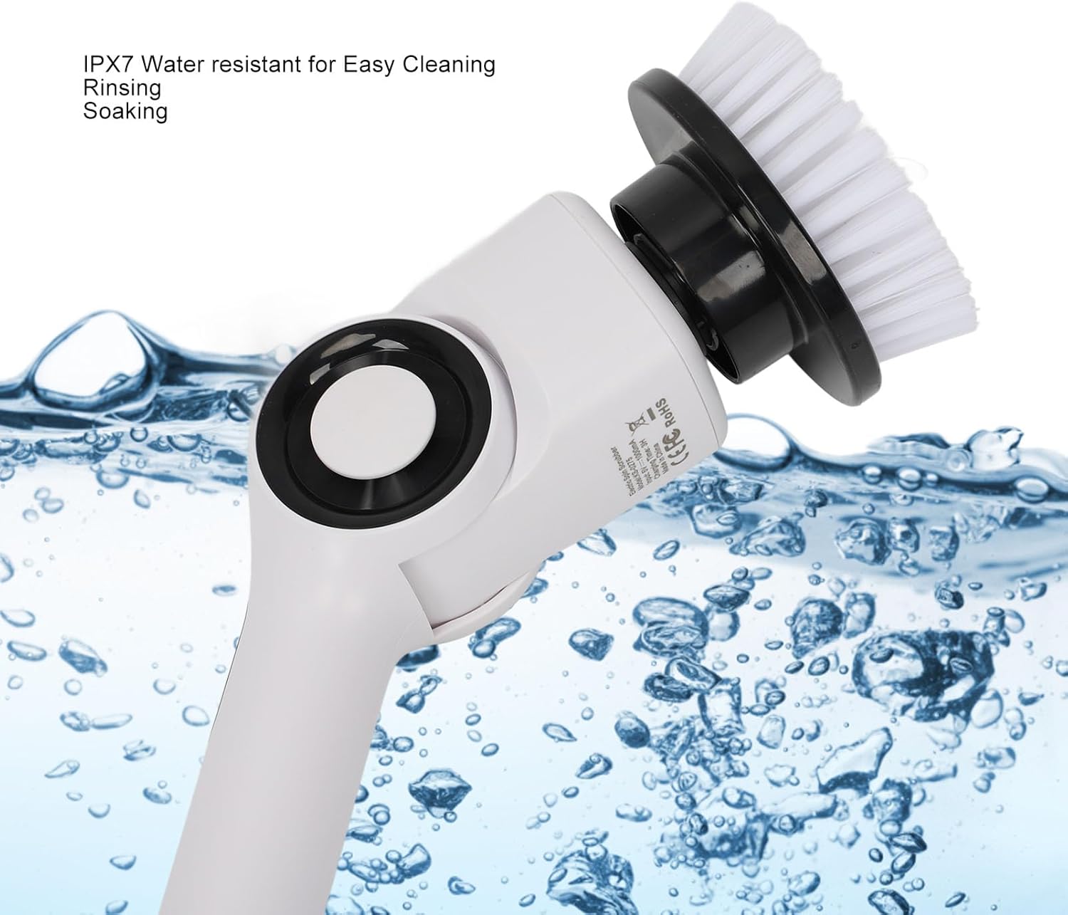 Electric Spin Scrubber Cordless, 3 Speeds IPX7 Water 2000mah Electric Cleaning Brush with 7 Heads High Efficiency for Floor Wall