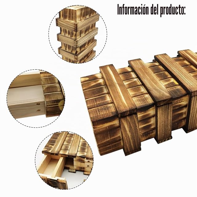 Foto 4 de 8 de Nizirioo Caja de Regalo de Madera Clásica con 2 Compartimentos Seguros