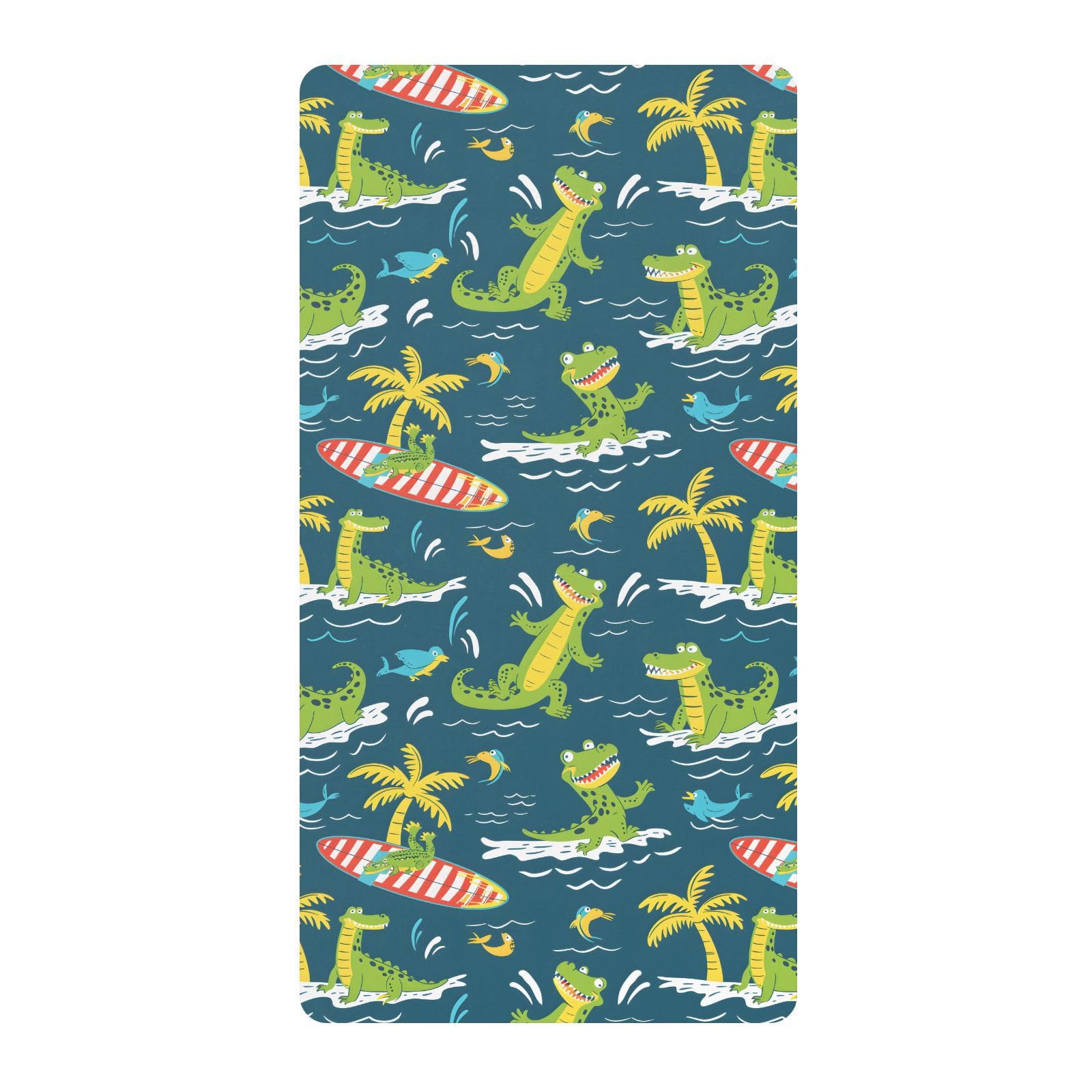 Crocodile Surfer Babybettlaken für Jungen und Mädchen, weiche Kleinkind-Matratze, Spannbetttuch, 71,1 x 132,1 cm