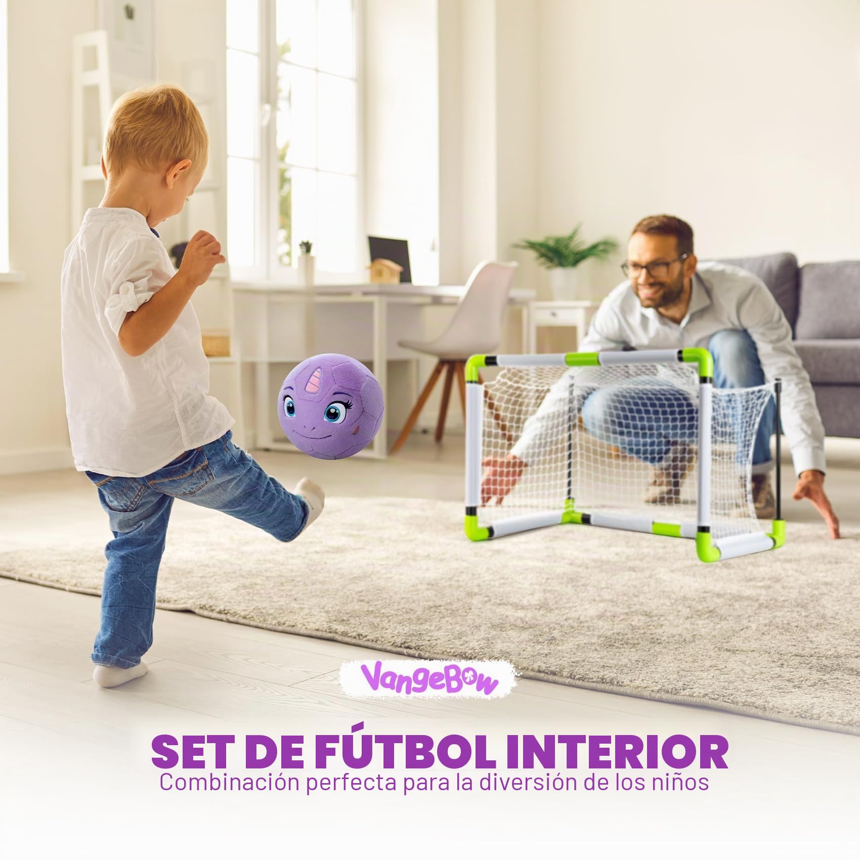 VangeBow Pelotas de fútbol silenciosas para interiores para niños pequeños de 1 a 3 años, inflables, suaves, de peluche, juguetes para niños de 3 a 5 años, regalo de primer cumpleaños