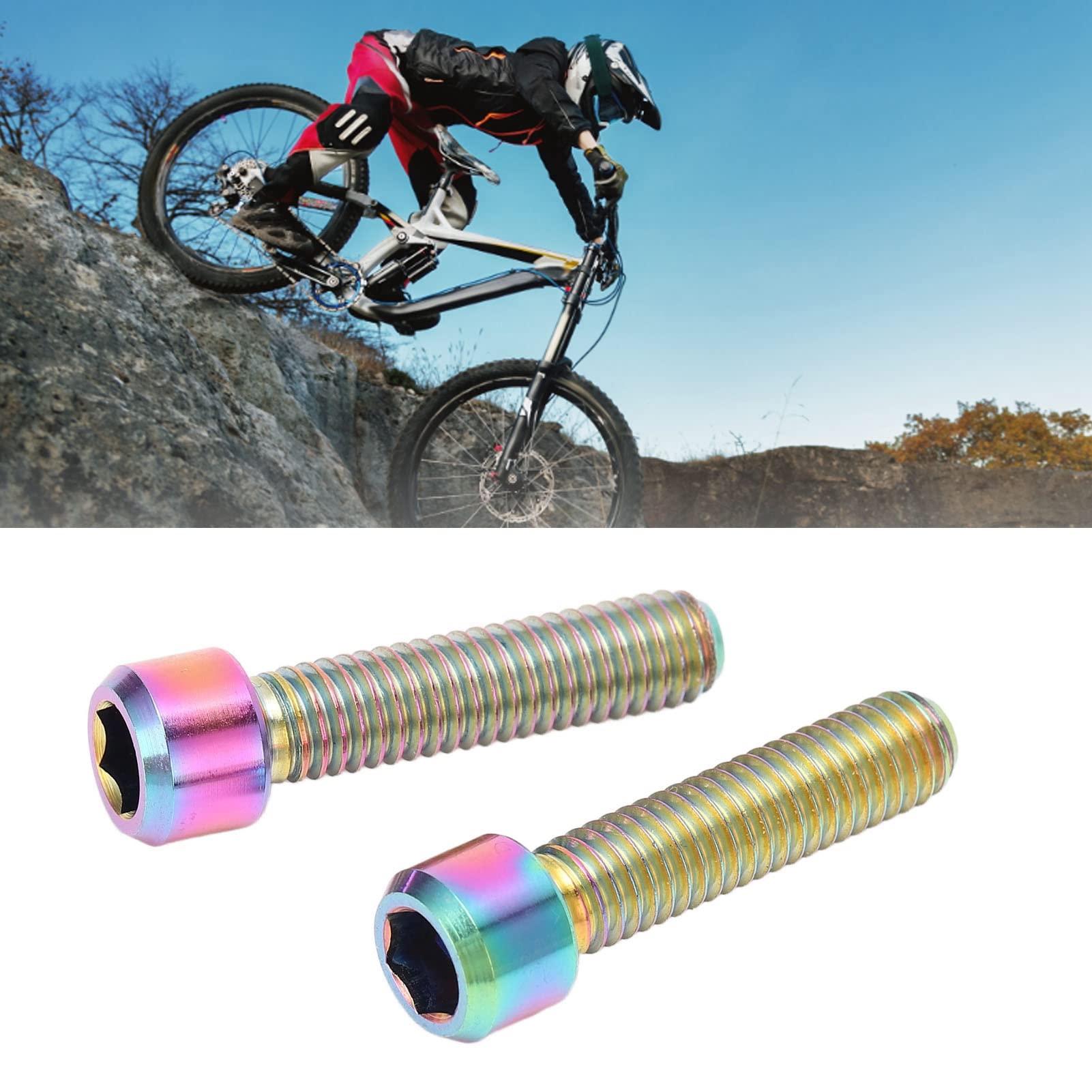 Vis De Potence De Vélo En Alliage Titane M6x35mm | Étanche, Haute Résistance, Or - Pour VTT & Fixie - 10