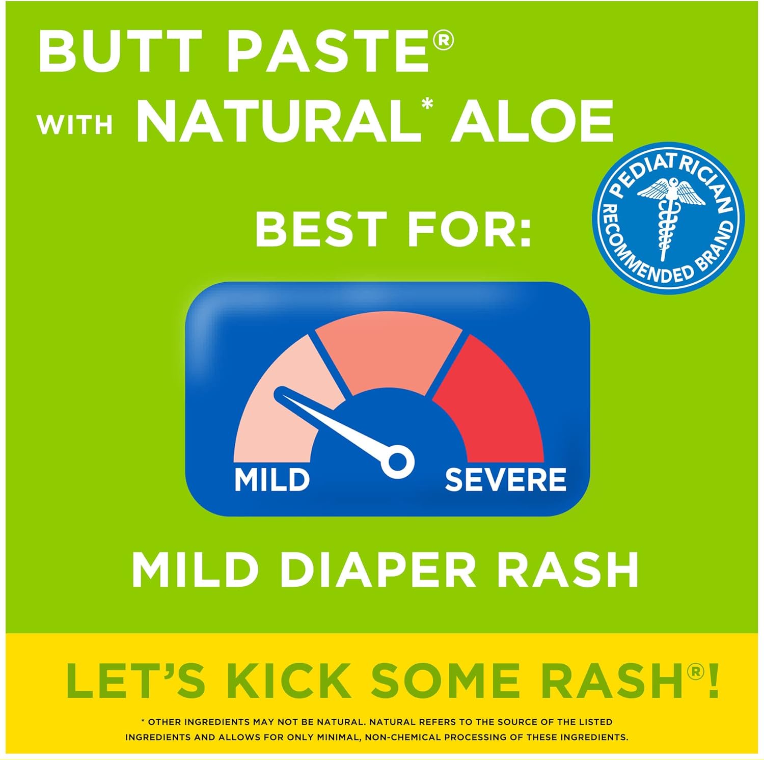 Boudreaux's Butt Paste with Natural* Aloe Diaper Rash Cream, Ointment for Baby, 4 oz Tube, 2 Pack : Baby