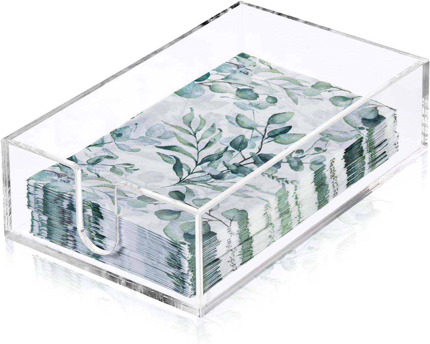 MAONAME Acrylic Napkin Holder for Table, Guest Paper Towel Holders for Bathroom, Waterproof Disposable Hand Towel Holder, Clear Napkins Tray for Kitchen, Hotel, 8.7” x 5.3”