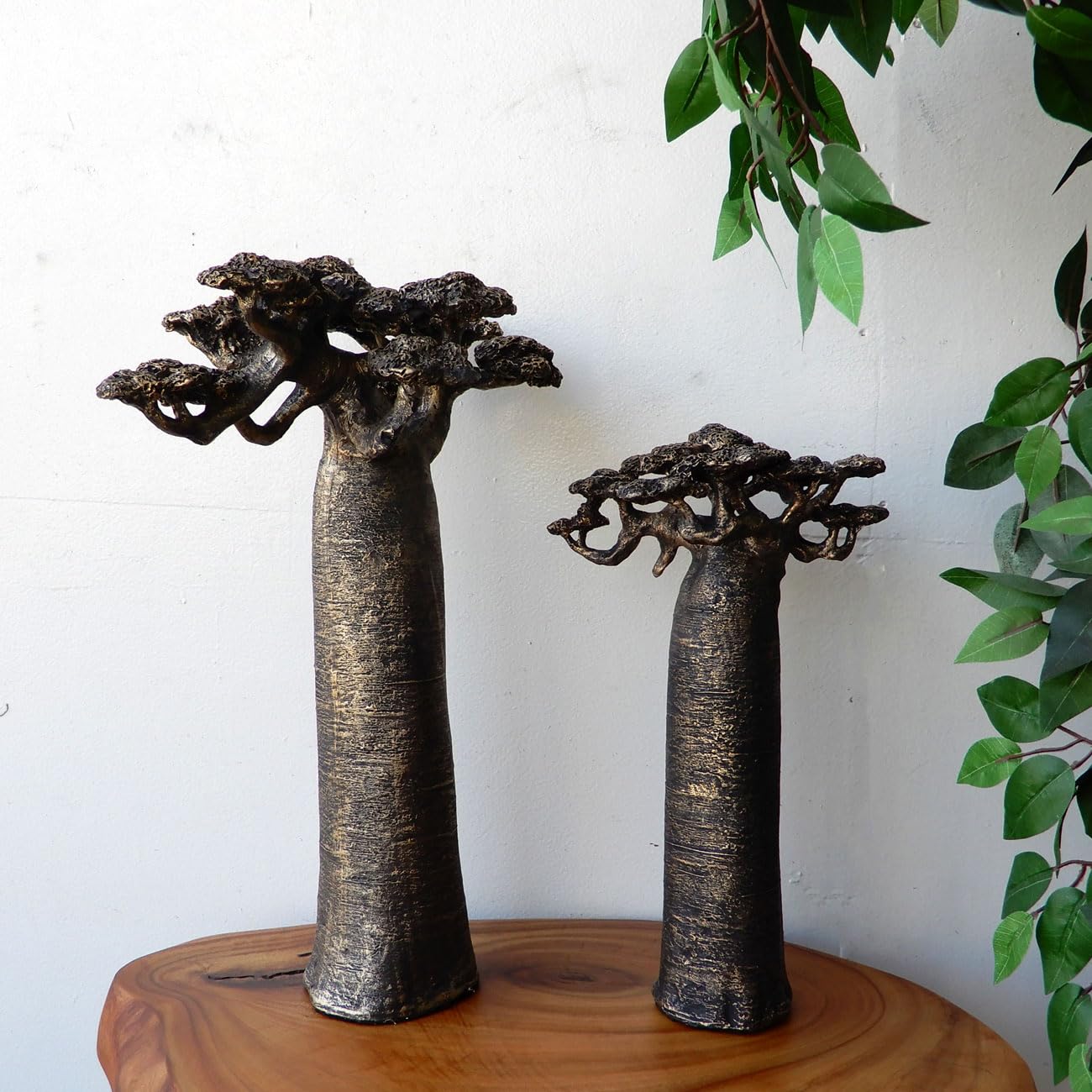 アフリカ 木製立像 ✴︎赤ちゃん付き＾＾ ✴︎高さ60センチ アチェ族母子彫像 高さ49cm アフリカンアート 木彫刻 (f340-17