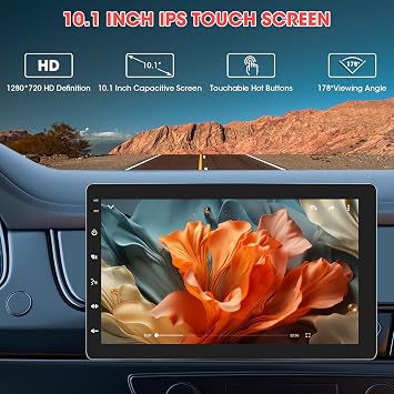 Single Din 10.1CarPlay Stereo: Rotatable Wireless Android Auto Touchscreen