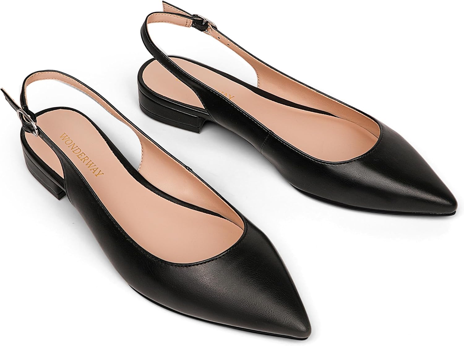WONDERWAY Women Slingback Flat Pointed Toe Shoes for Dressy,Casual,Work,Wedding - Image 4