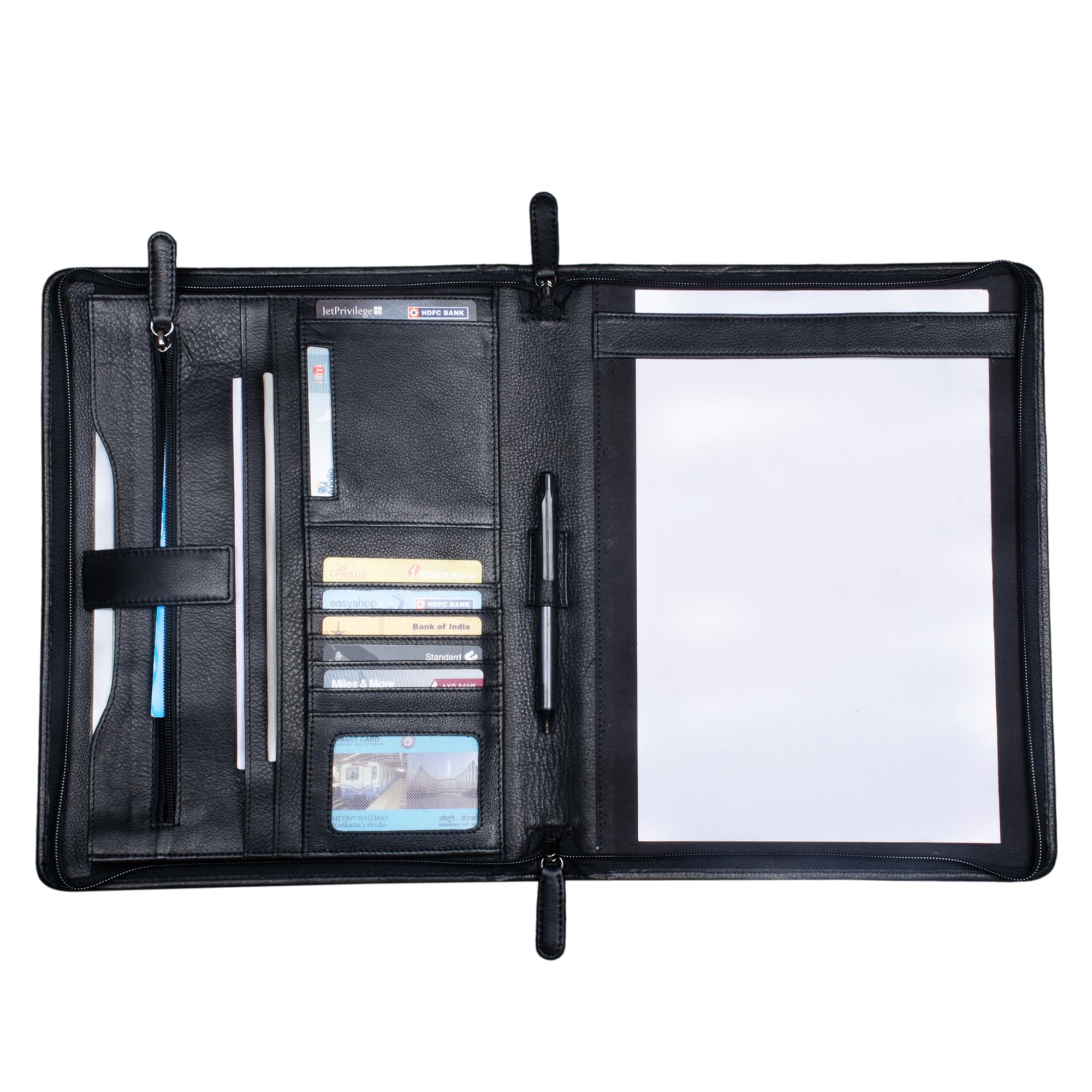 Scott Cartella Portadocumenti in Pelle Vintage A4 12,2 pollici Portablocchi Agenda Business con zip nero