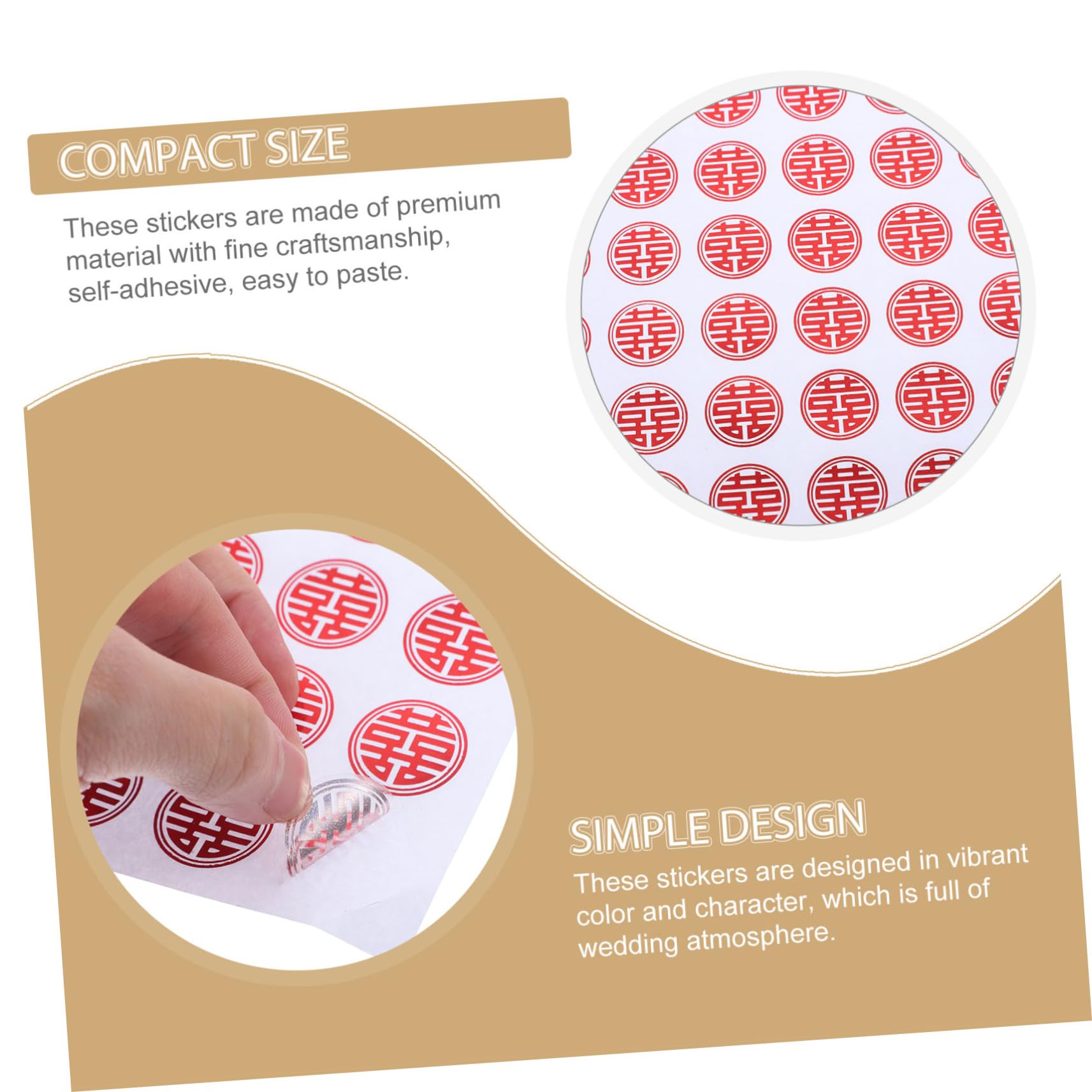 NUOBESTY 5 Set Parola Adesivi Adesivo Di Nozze Etichetta Spedizione Adesivi Per Sacchetti Bomboniere Adesivo Sacchetto Di Caramelle Buste Forniture Per Feste Carta Rosso 20 Fogli*5
