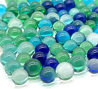 100Pcs Glass Marbles Set 5 Color Mix 14mm & 16mm Sizes for Marble Bounce Game DIY Decoration