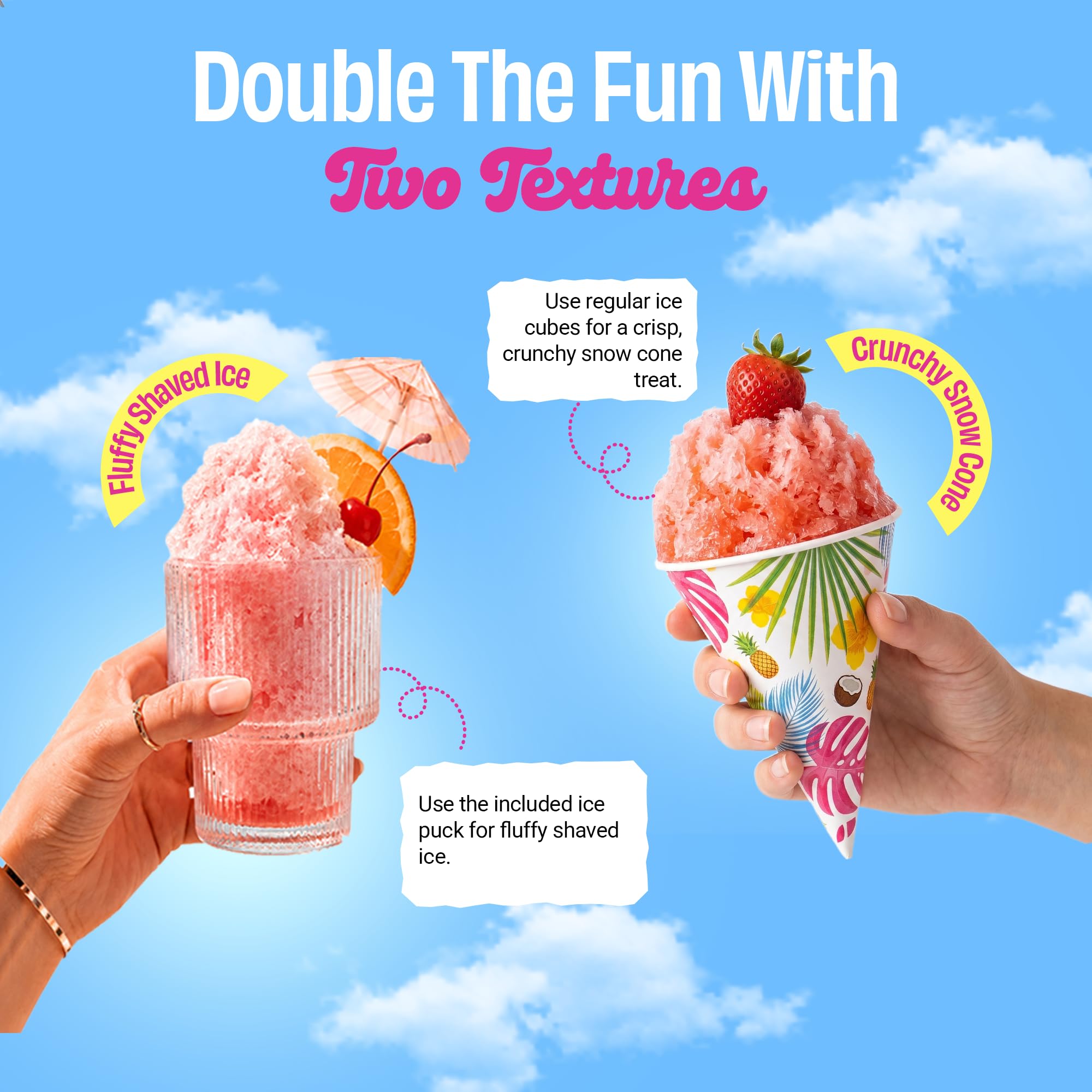 Hawaiian Shaved Ice S900A Snow Cone and Shaved Ice Machine with 2 Reusable Plastic Ice Mold Cups Non-slip Mat Instruction Manual 120V White | Electric Snowcone Icy Drinks and Slushie Maker wi product thumbnail 7