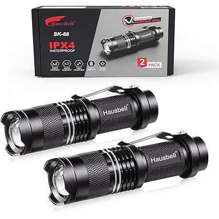 5-Pack 300LM Mini LED Flashlights - 7W Tactical Zoomable Lights For Camping & Emergencies