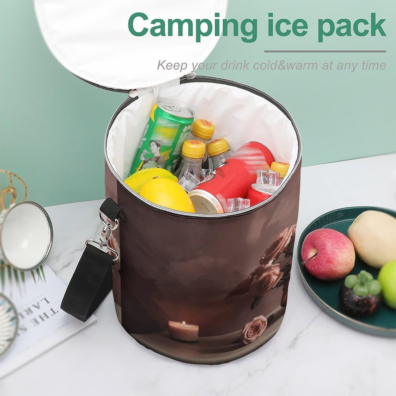 Glacière souple multi-poches, sac de plage isotherme anti-fuite et pliable pour la plage, les voyages, le travail