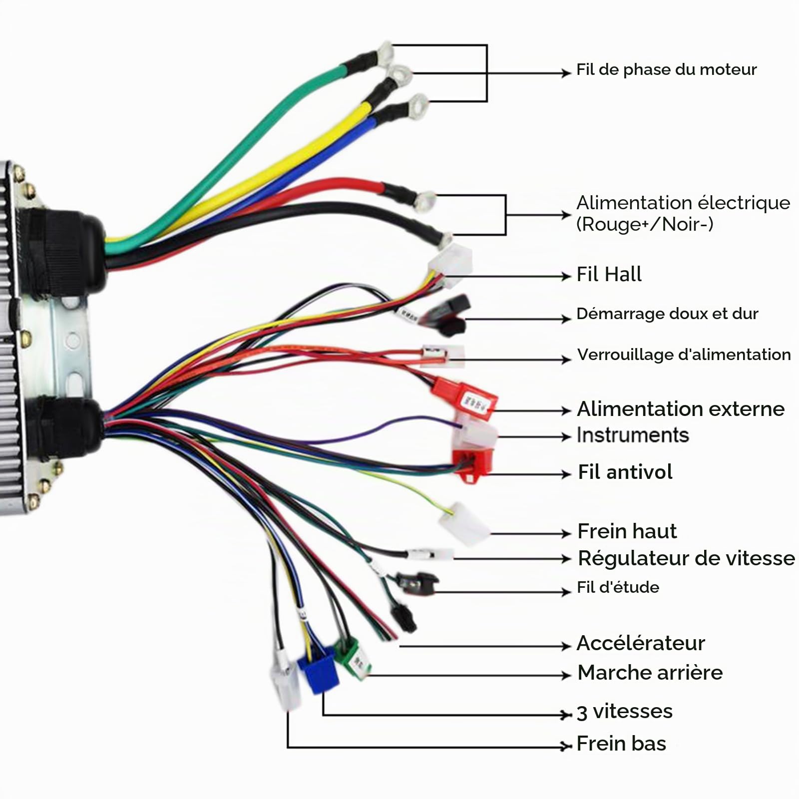 Moteur électrique Brushless 3000W 6600RPM 72V DC Moteur électrique haute puissance pour karting électrique, skateboard, longboard