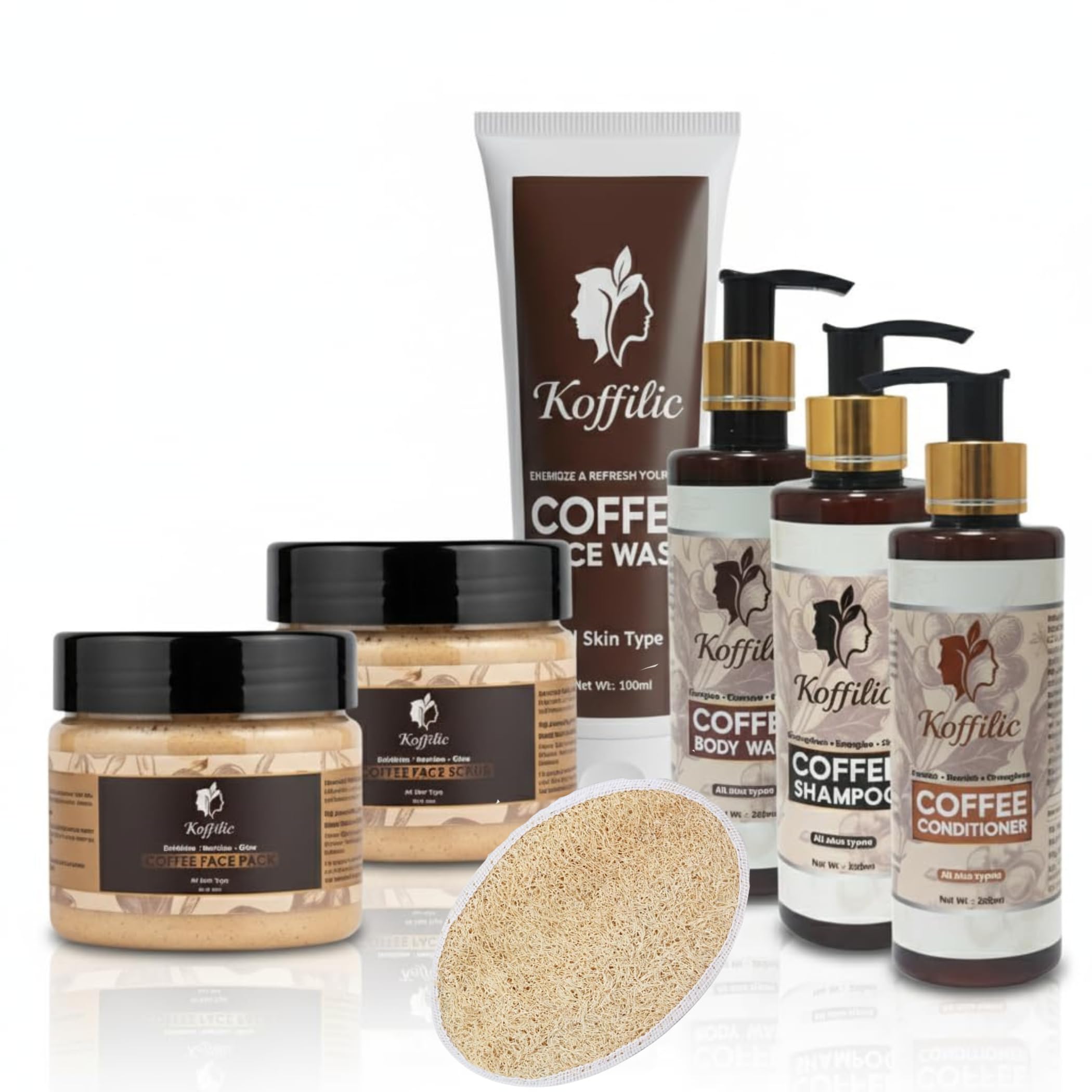 Coffee Skin & Hair Care Combo – Face Wash, Scrub, Pack, Body Wash, Shampoo & Conditioner for All Skin Types-image-21