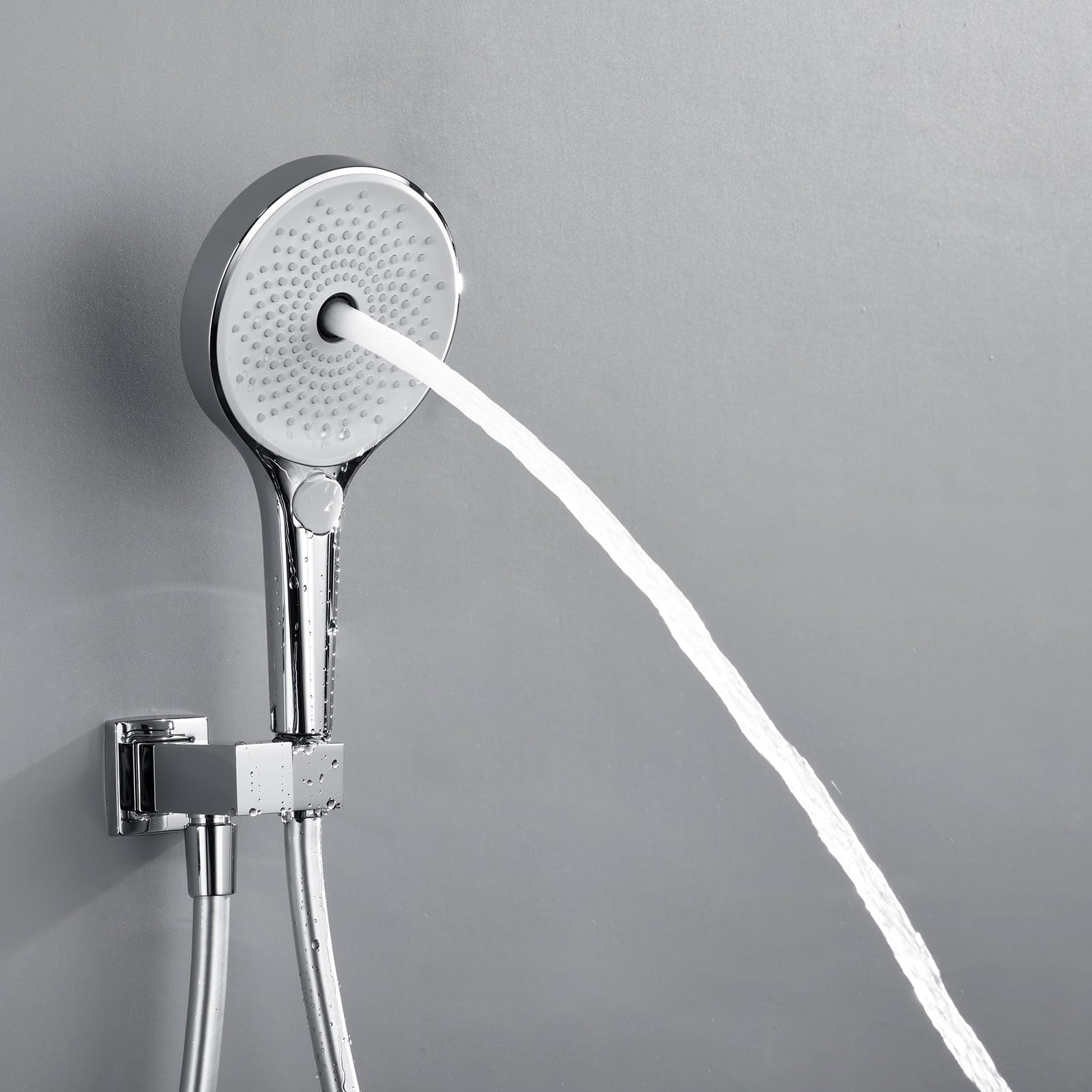 Alcachofa De Ducha, Cabezal De Ducha, Alcachofa De Duchas con Alta Presión, ABS Cabezal De Duchas, Ahorro De Agua, Manguera De 1,5 M, Fácil De Instalar, Ajuste Universal, con Soporte De Latón