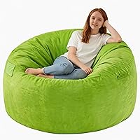 Vista 74 de Silla de Puf de 3 pies, Sillas de Puf Cómodas con Relleno de Espuma Viscoelástica, Sofá de Puf Esponjoso con Funda de Terciopelo Holandés, Sillas