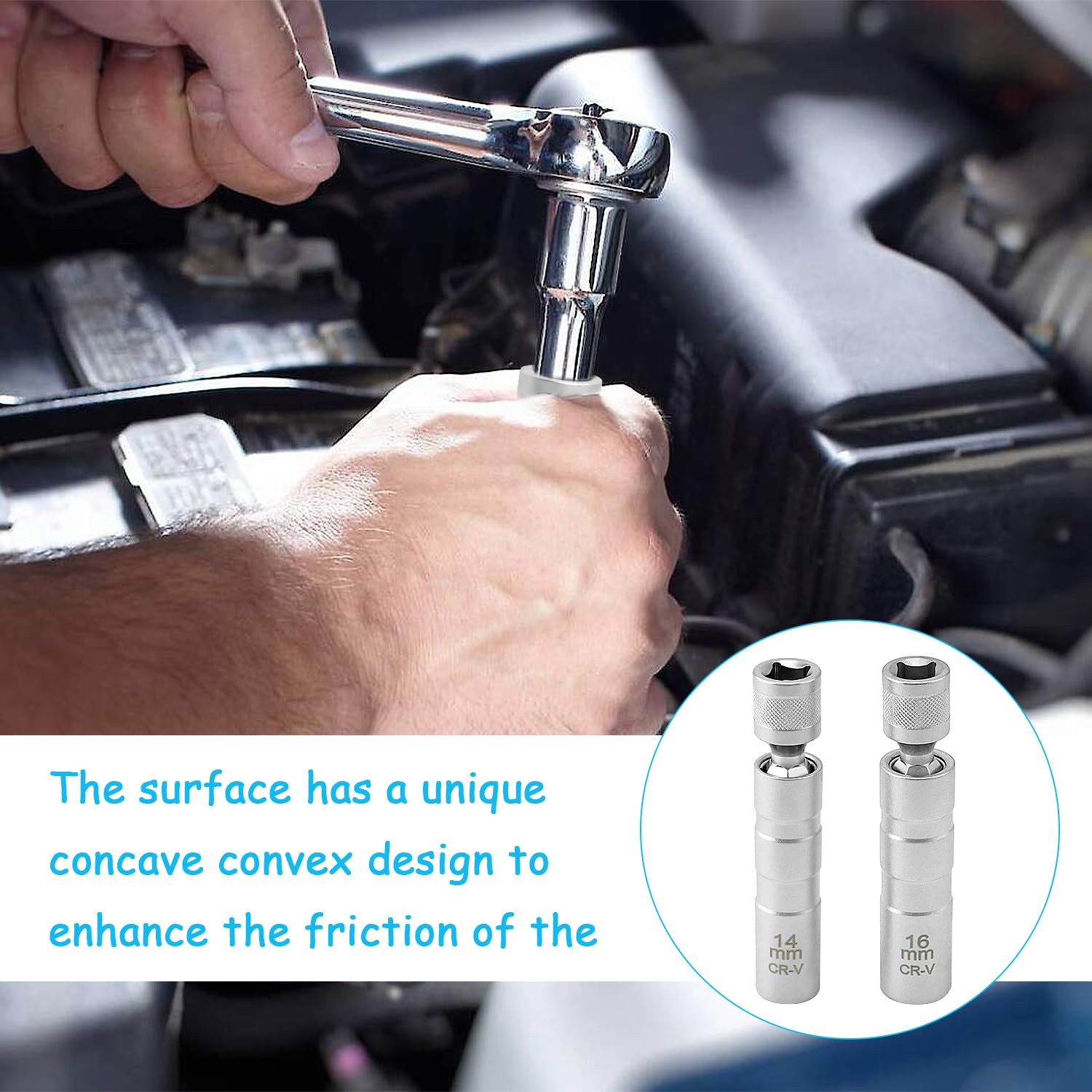 Set 2 Chiavi Candela Magnetiche 16mm/14mm - Chiave A 12 Lati Con Giunto Universale, Per Auto E Moto - Foto 14