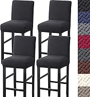Vista 1 de HFCNMY Fundas para Taburetes de Bar, Paquete de 4 Fundas Elásticas para Taburetes de Bar con Respaldos Fundas de Silla de Taburete de Bar Jacquard