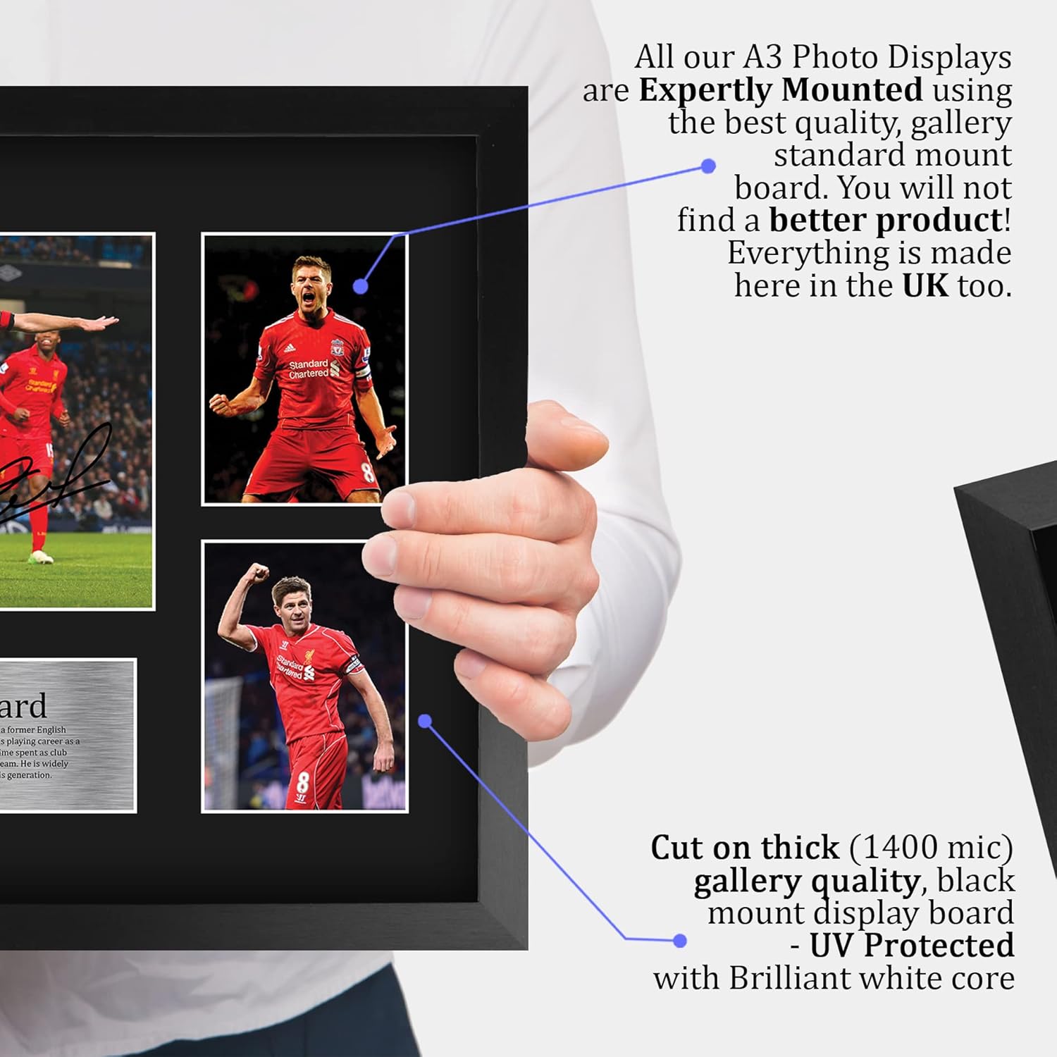 HWC Trading Steven Gerrard Signed Large 16 x 12 inch (A3) Printed Gifts Autograph Liverpool Print Photo Picture Display - 16" x 12" Framed