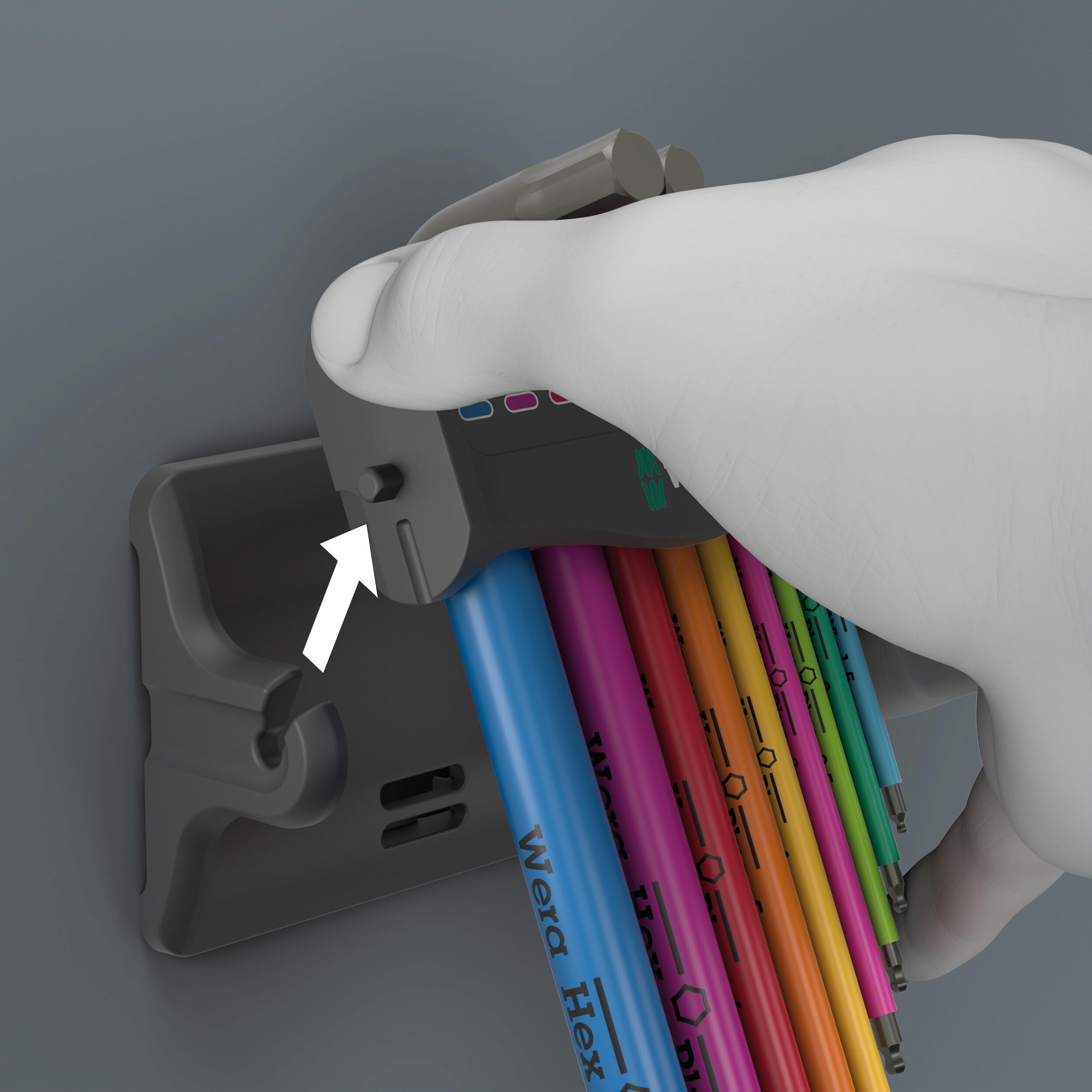 Wera 05133165001 950/9 Hex-Plus Multicolour 3 Juego de llaves acodadas, métricas, BlackLaser, 12 piezas