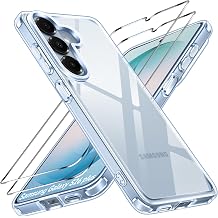 ivoler 3-in-1 Case for Samsung Galaxy S26 Plus 5G 6.7" with 3 Pack Tempered Glass Screen Protectors, Military Grade Protection, Slim Bumper Phone Cover Clear & Blue