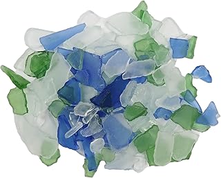 YINBEILIXU Sea Glass, Real Sea Glass Pieces, Beach Glass Seaglass, Broken Glass Pieces for Crafts, Vase Fillers, Art Nautical Wedding & Home Decoration 13oz/370g (Mixed Color)