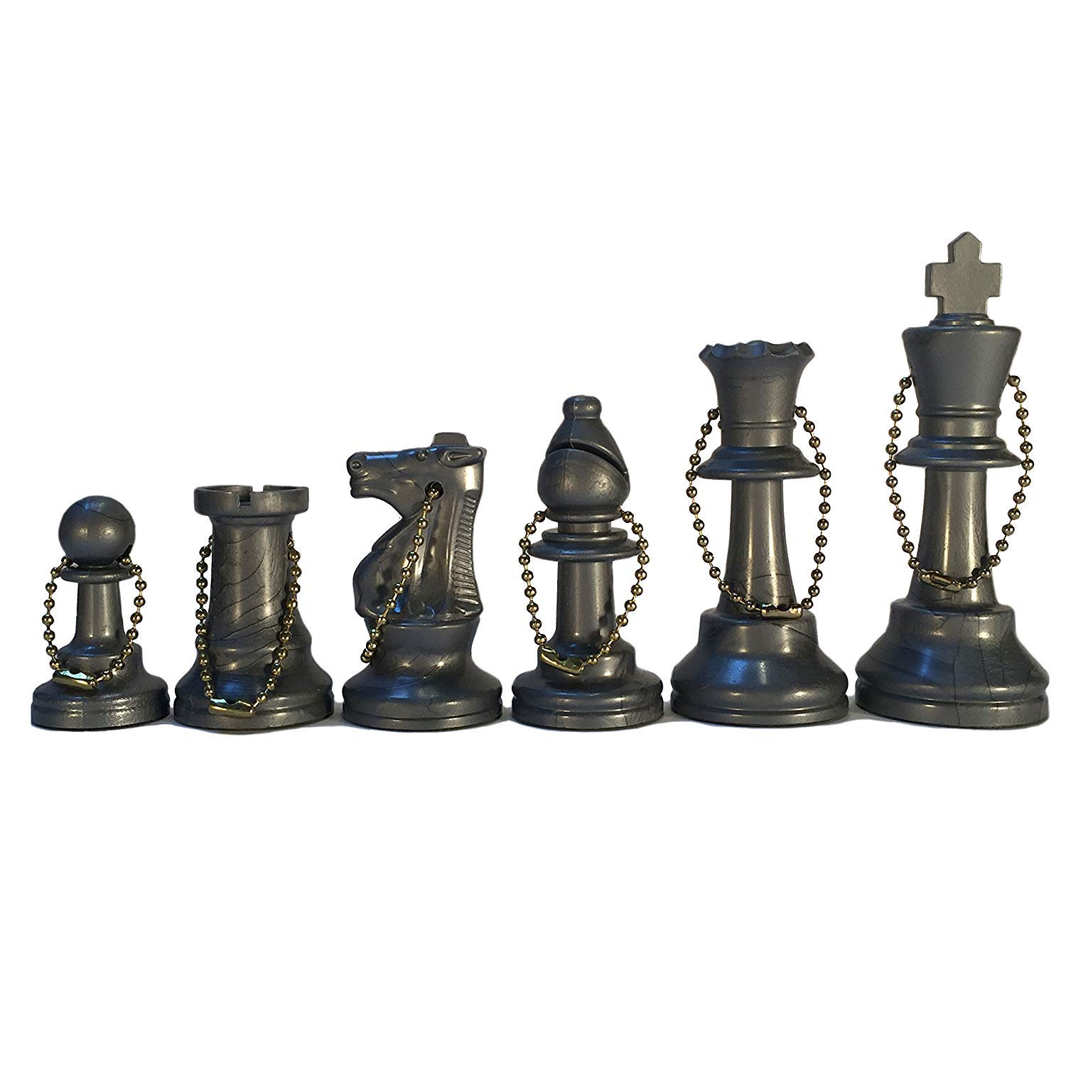 Amazon.com: WE Games Bulk Keychain Chess Set, 17 Silver Plastic
