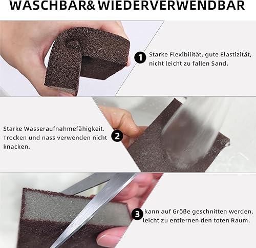 Miniatura 3 de Foamworld 6 esponjas de esmeril, esponja de nano carborundo, bloque de lijado de mano, herramienta de limpieza de cocina, de doble uso húmedo y