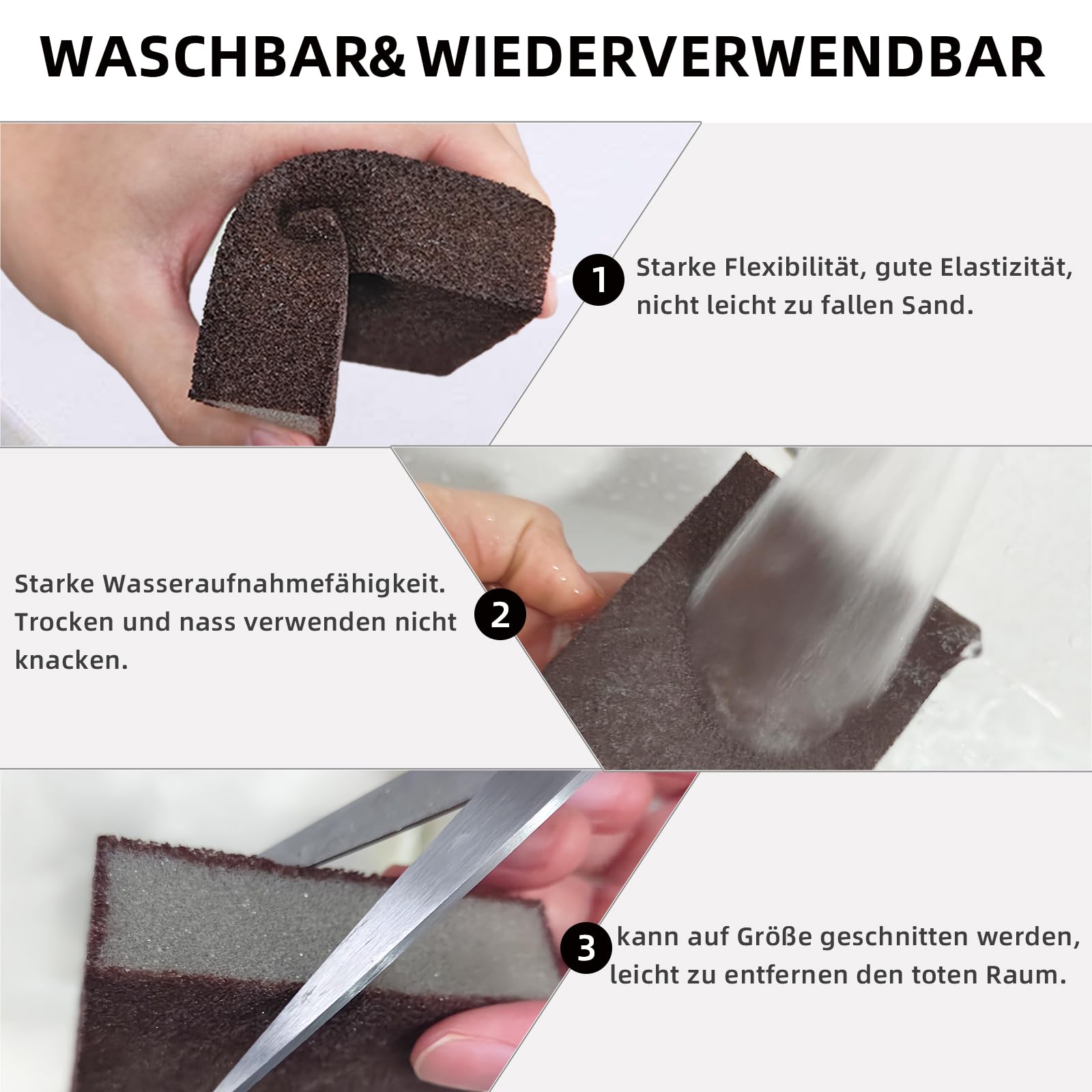 6 Pack Éponge Émeri, Éponge Magique Carborundum, Outil De Nettoyage De