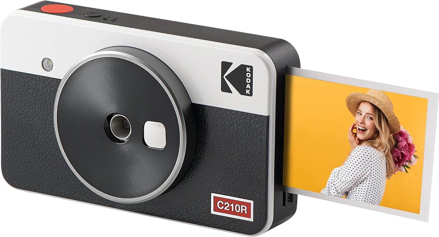 🔥 Cashback up to 70% Kodak Mini Shot 2 Retro Portable Wireless Instant Camera & Photo Printer, Compatible with iOS & Android and Bluetooth Devices, Real Photo (2.1x3.4) 4Pass Technology - White