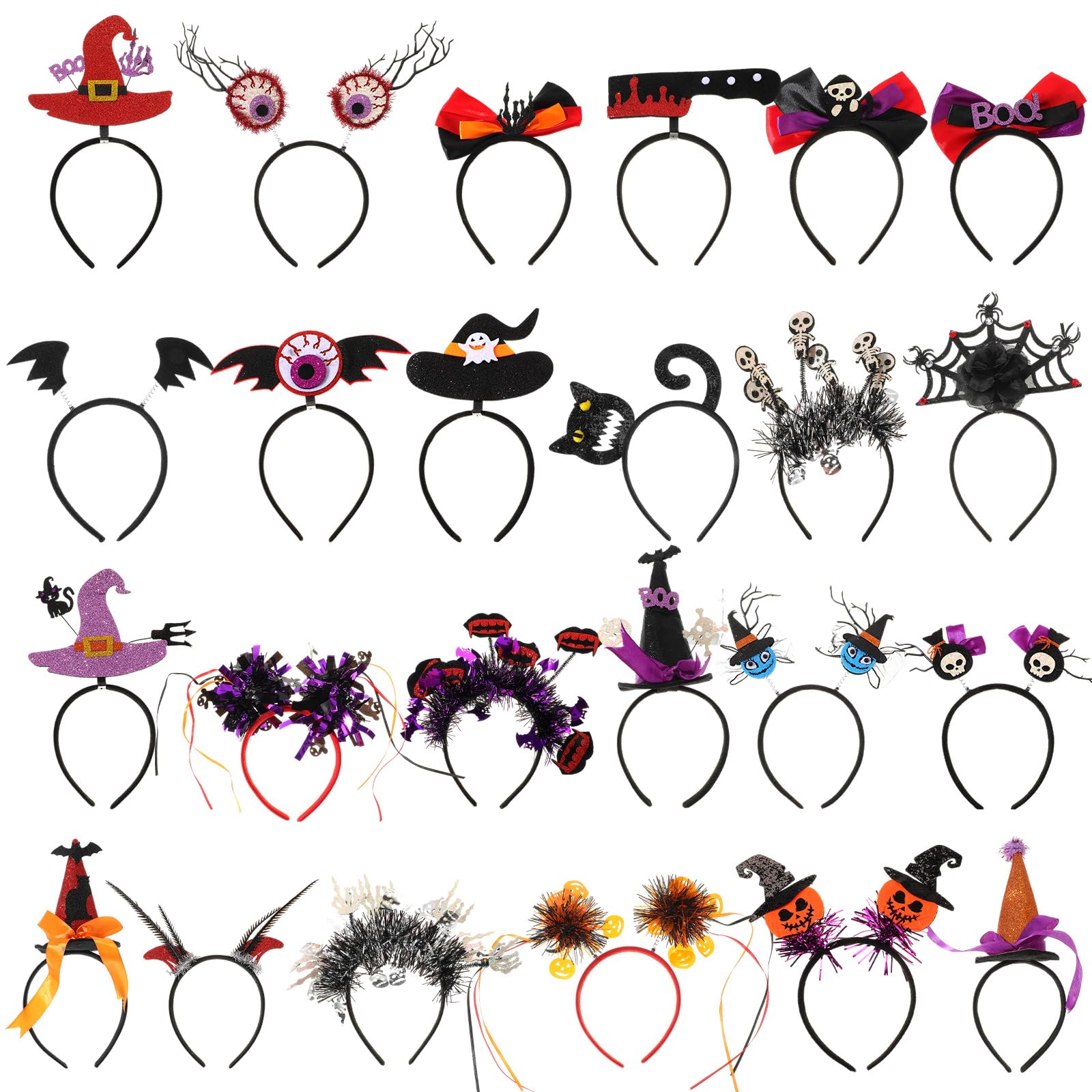 Lyrow 24 Pcs Halloween Headbands for Women Cosplay Costume,Trendy Style