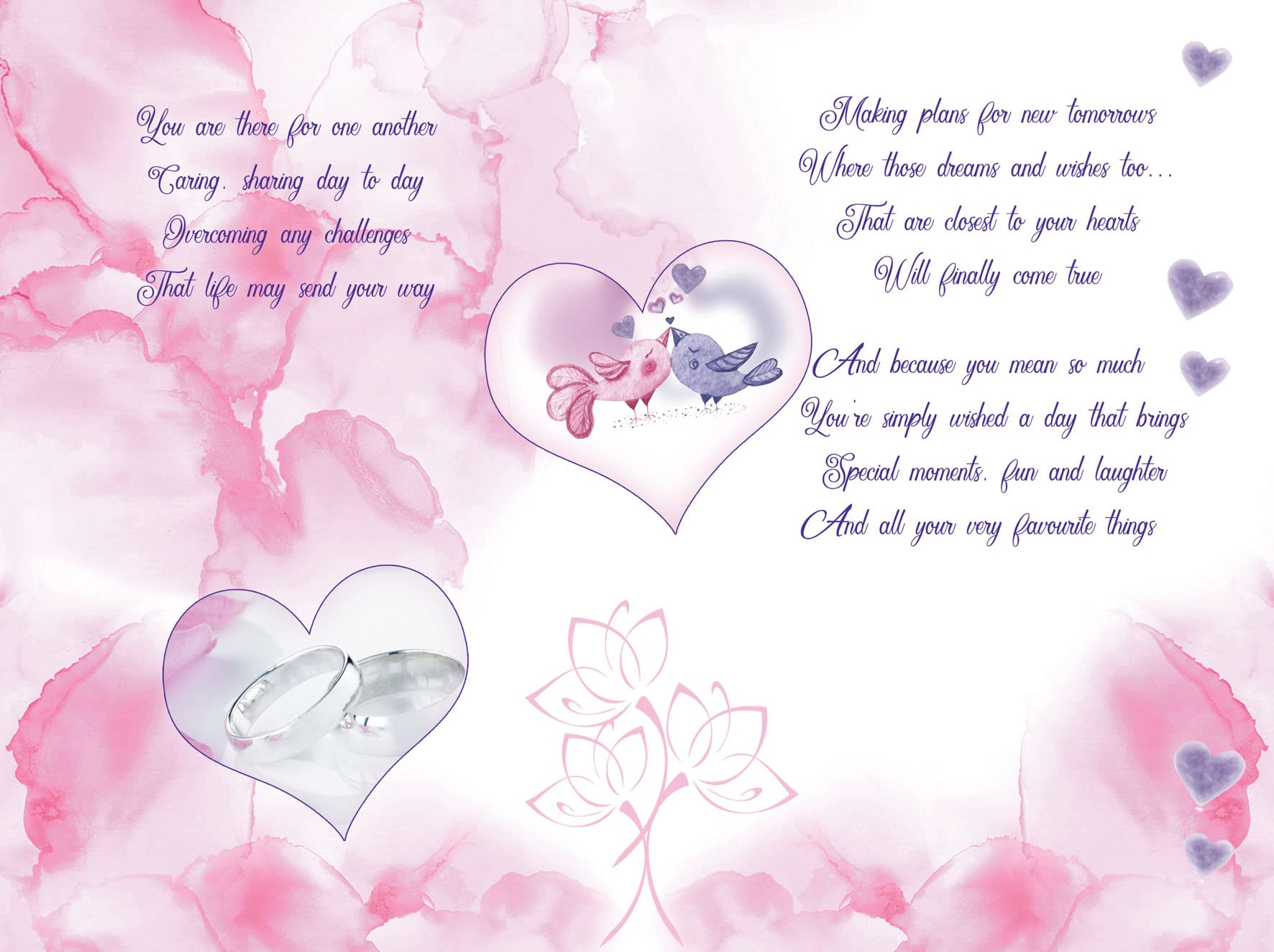 Granddaughter and your Husband On Your Anniversary Card Lovely Verse, pink|beige, 230mm x160mm - Image 4