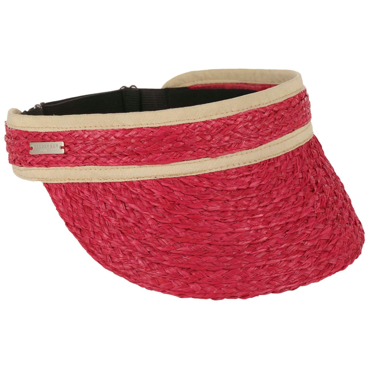 Seeberger Visera para el Sol Avestina Rafia Mujer - de Paja con Primavera/Verano Verano - Talla única Rojo