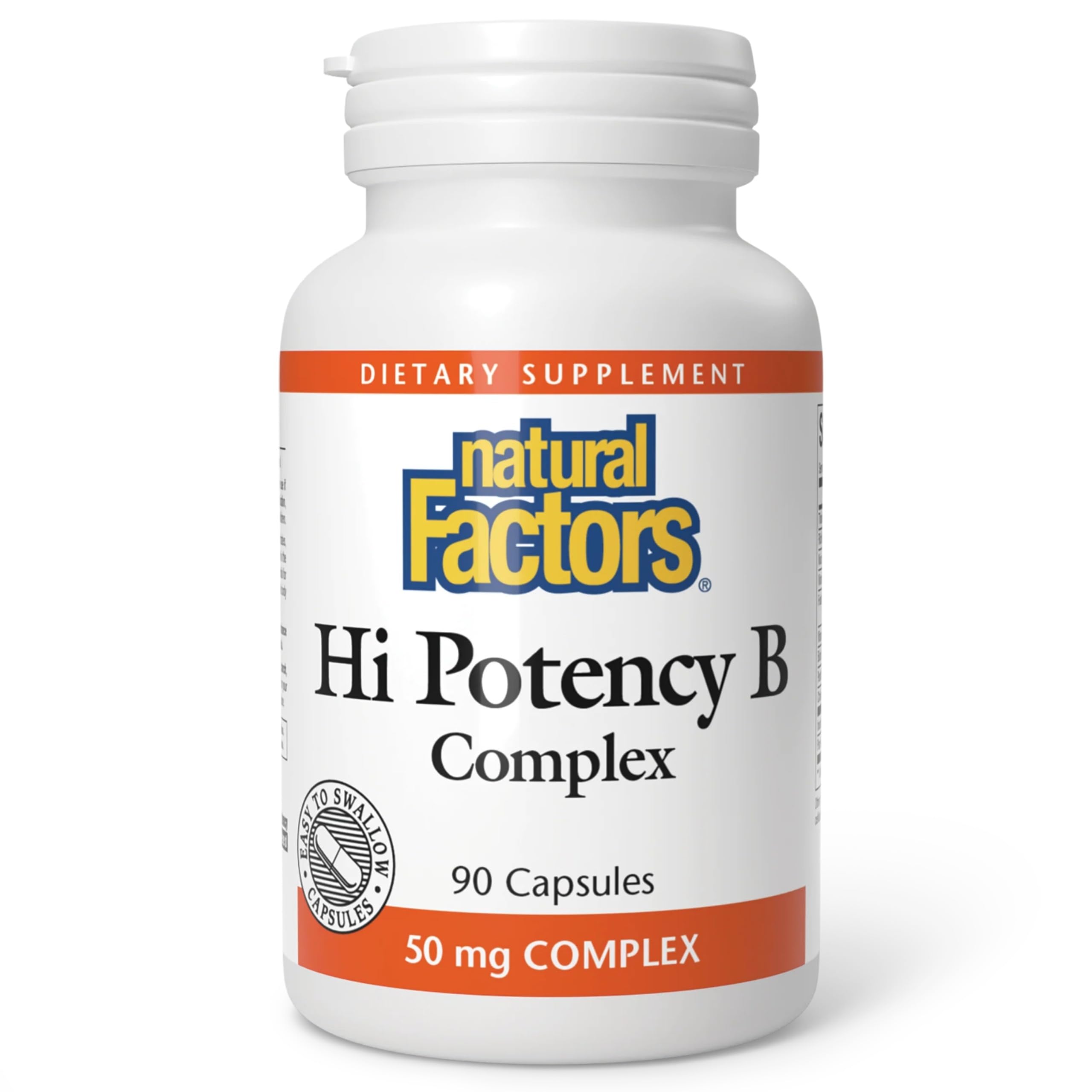 Natural Factors Hi Potency B Complex 50 mg for Energy Support*, 90 Capsules