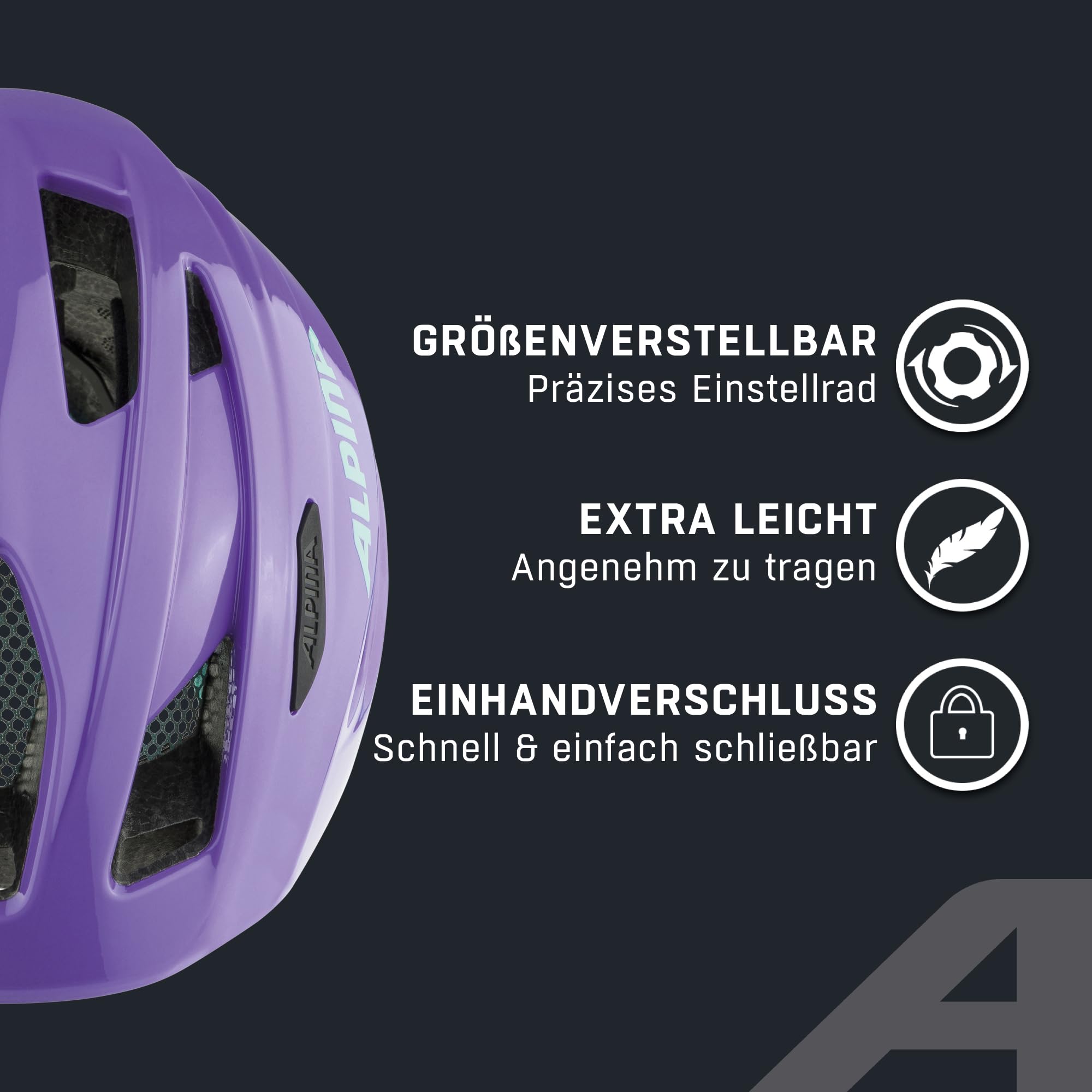 ALPINA Unisex - Dzieci, PICO Kask rowerowy, purple gloss, 50-55 cm