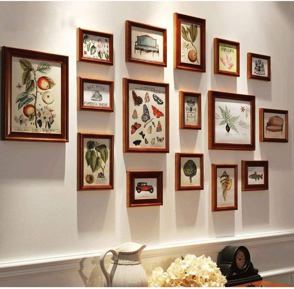 WEHISFD Photo wall art wood photo decoration living room frame restaurant bedroom combination(Black)