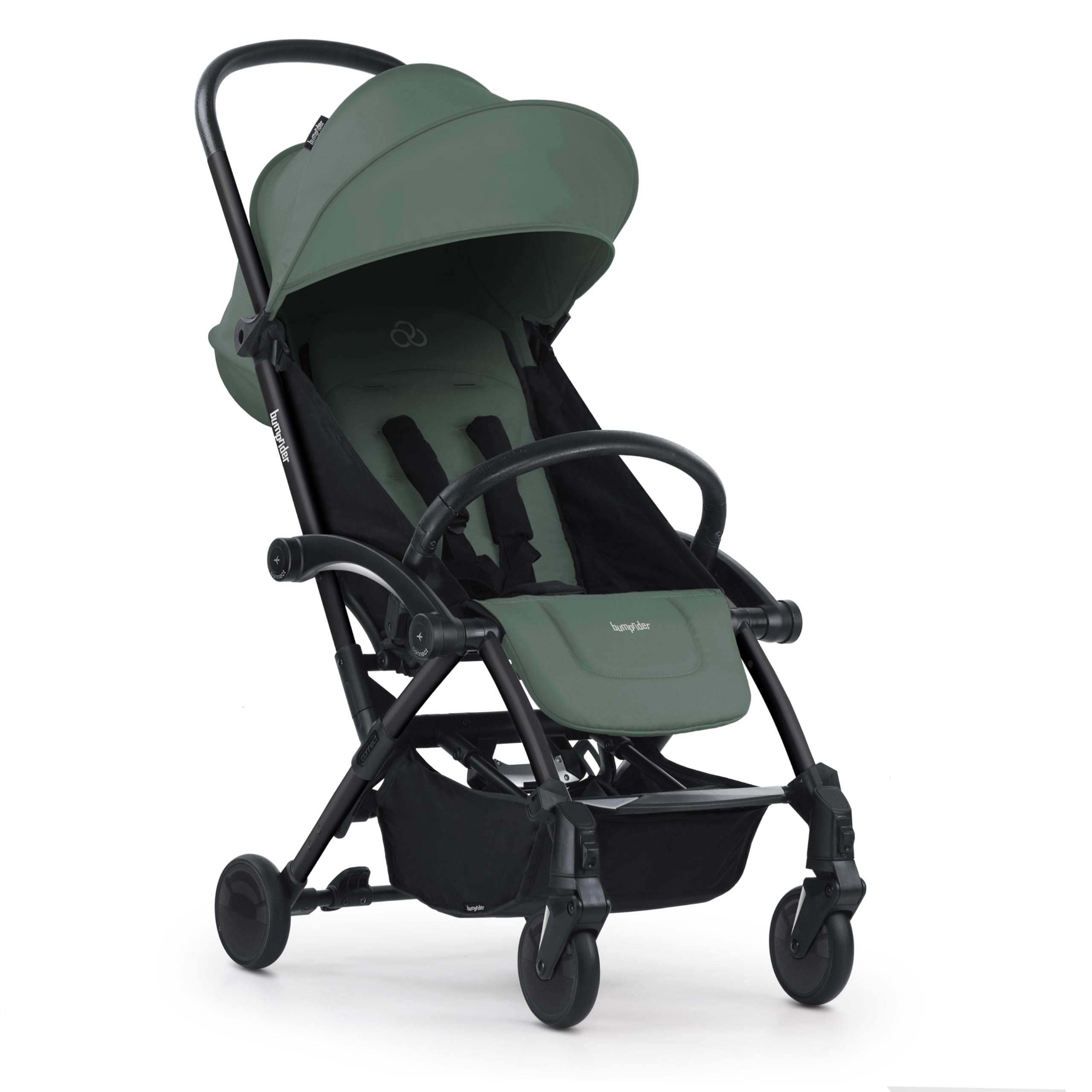 BumpriderPushchair Buggy Small Foldable Pushchair Can Be Used From Birth to 4 Years Accessories Available Olive Green