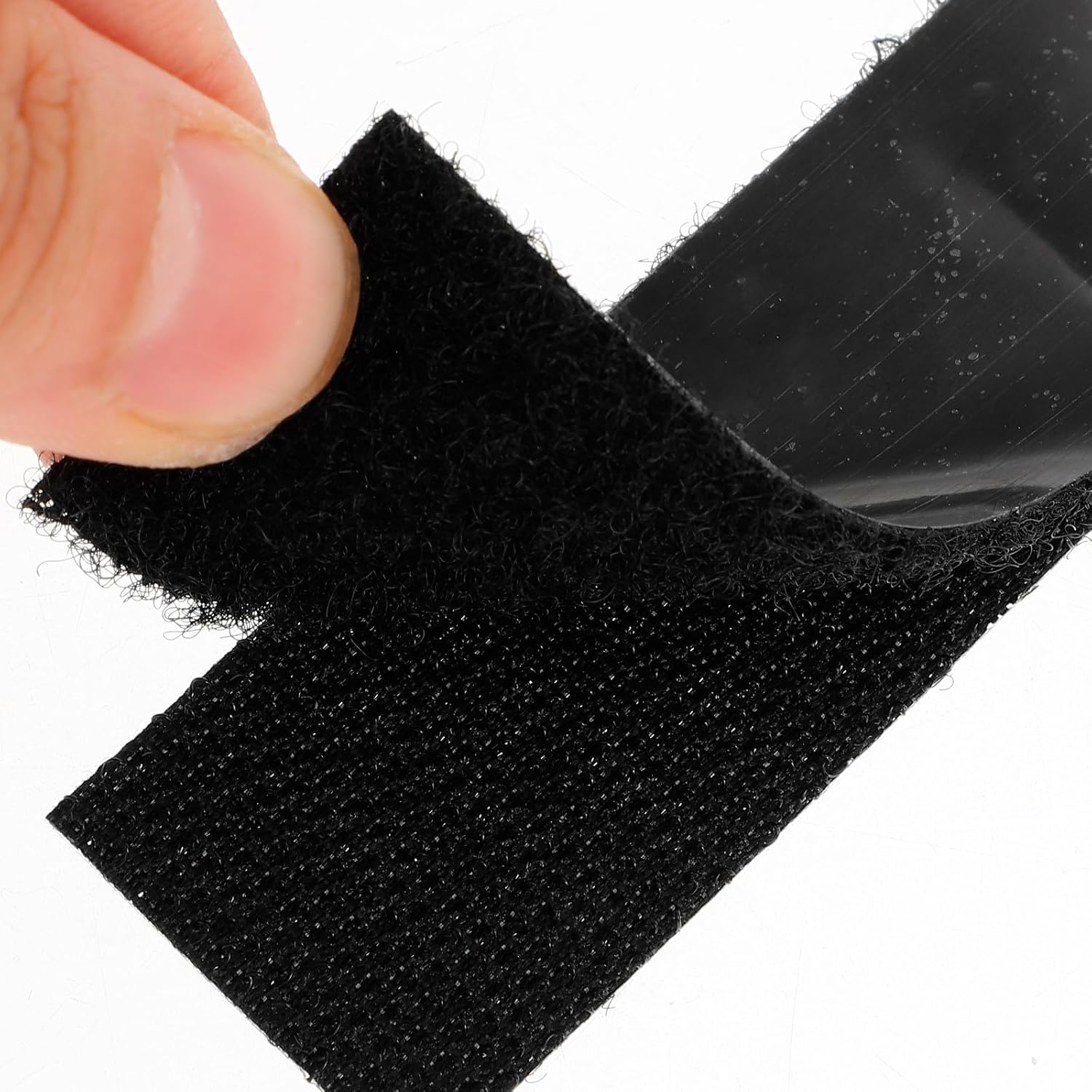 DOITOOL 25pcs Black Hook and Loop Strips with Double-Sided Adhesive Backing, User-Friendly Nylon and Polyester Fabric Tape for Sewing, DIY Crafts, and Clothing Fastener Applications
