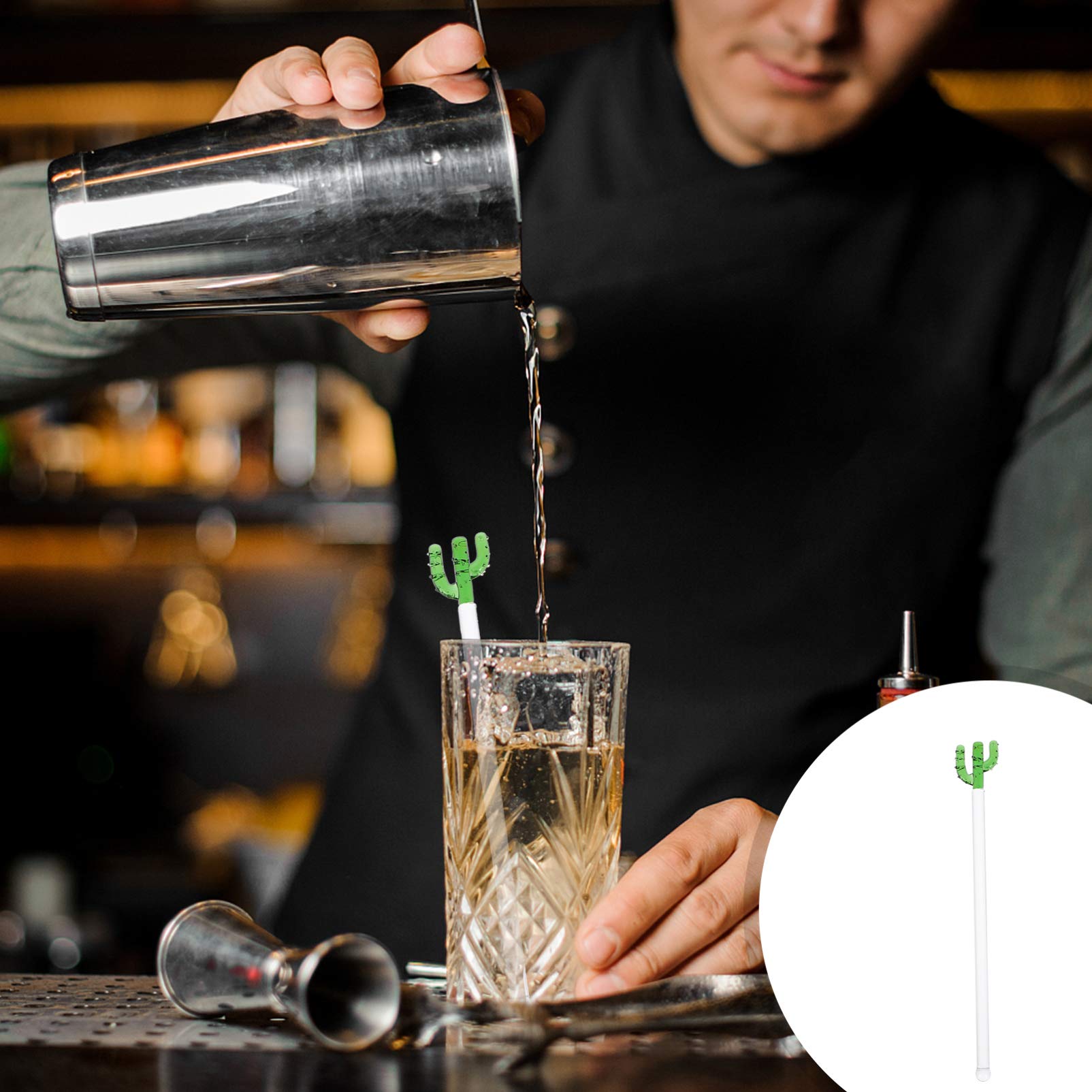 1pc Cactus Stir Stick Drink Stirs Cocktail Beverage Stick Cocktail Strainer Mixing Stirrer Cactus Party Drink Stirrer Cocktail Stirrer Drink Stick Stirring Coffee Acrylic Glass